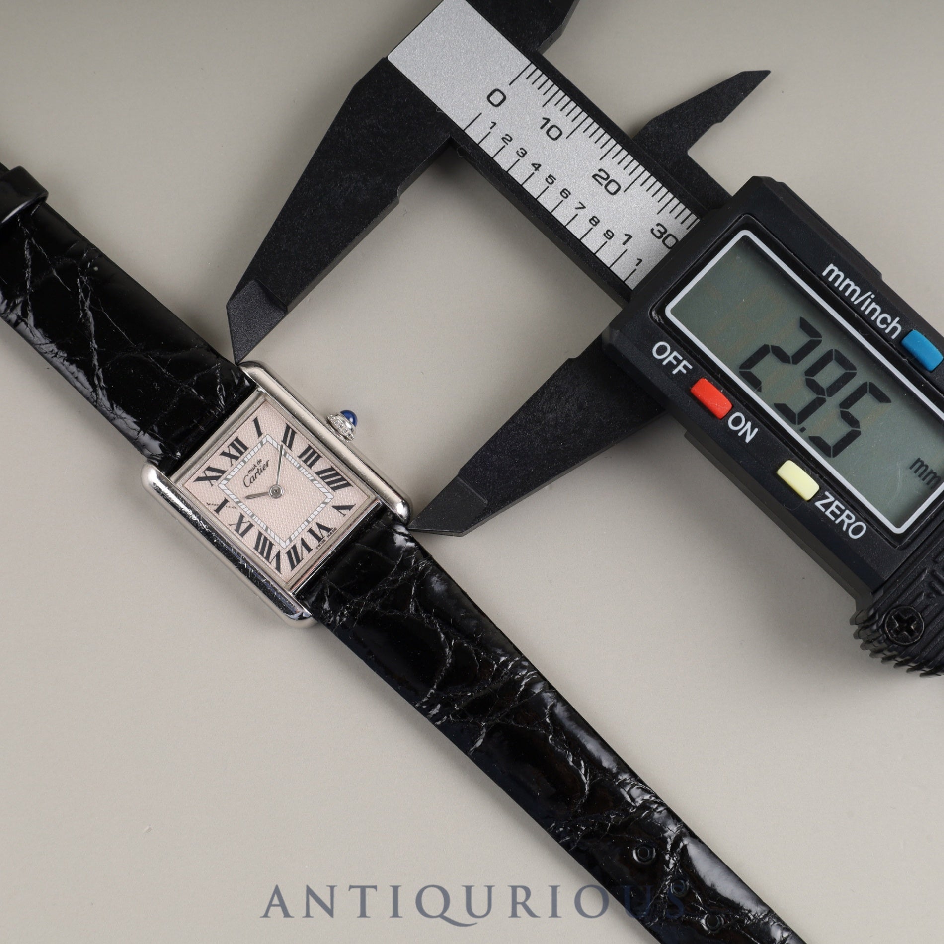 Cartier Must Tank MM 2416 Quartz Caliber 057 SV925 Leather Strap with Genuine Stainless Steel Buckle, Pink Roman Dial, Box, Warranty Card (2000) Booklet, Christmas Limited Edition, Overhauled
