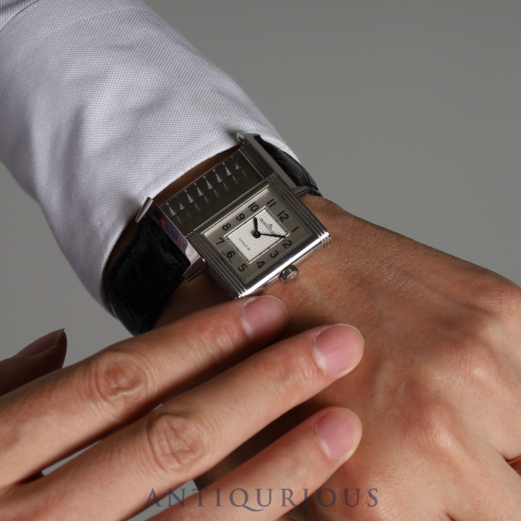 Jaeger-LeCoultre Reverso Classic Medium Q2538120 (212.8.S5) Automatic Cal.965 SS Leather Genuine Buckle (SS) Silver Dial