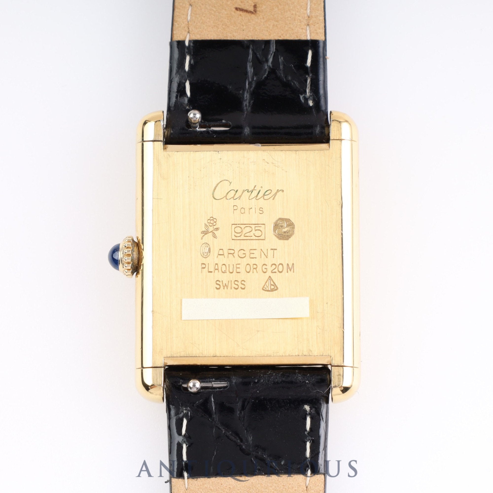 Cartier Must Tank LM Manual Winding SV925 Leather Genuine Buckle Lapis Lazuli Dial Cartier Boutique Complete Service