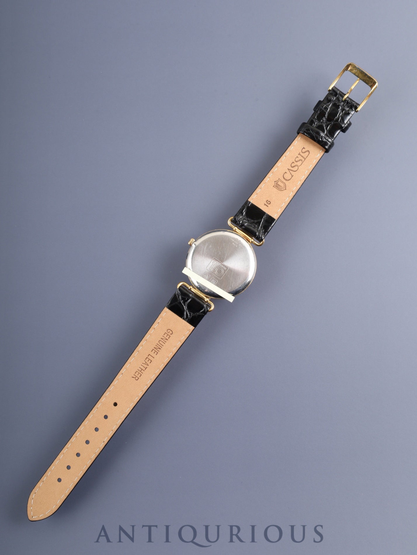 Longines 150th Anniversary Model 976.5162 Quartz Caliber L976.2 Stainless Steel/GP Leather Strap with Genuine GP Buckle, White and Gold Dial, Overhauled