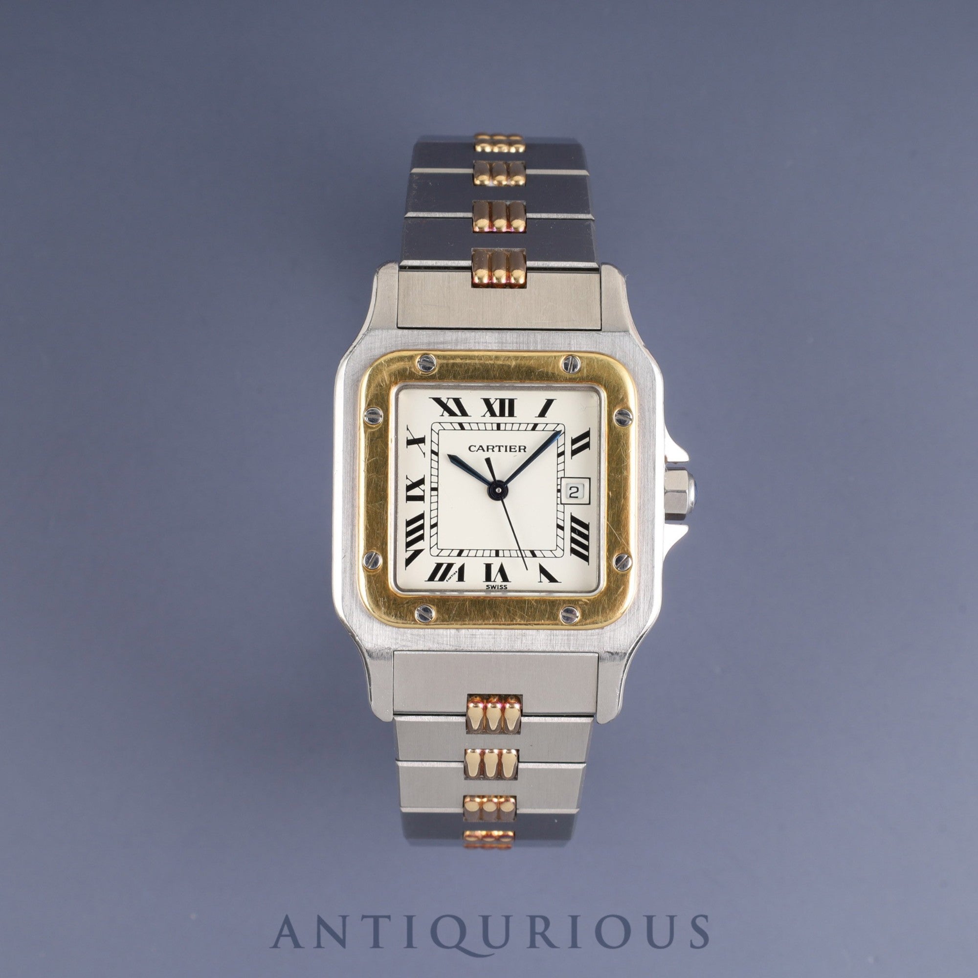 Cartier Santos Galbee LM 2961 Automatic SS/YG SS/YG Godron bracelet Ivory dial Overhauled
