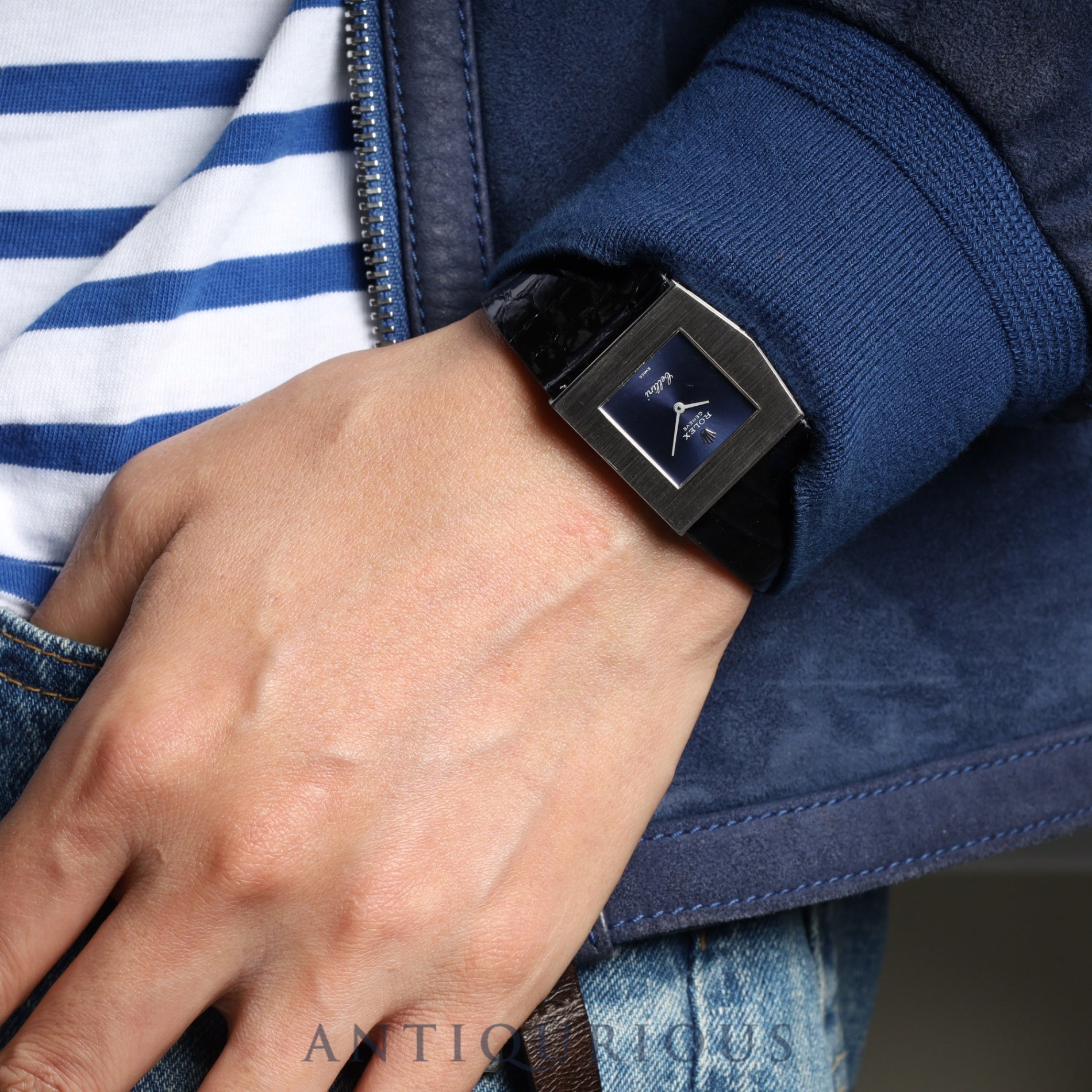 Rolex Cellini King Midas 4017 Manual winding Cal.1600 750 Leather Genuine buckle (SS) Blue dial 27 x 27 mm No. 34 (1971) Overhauled