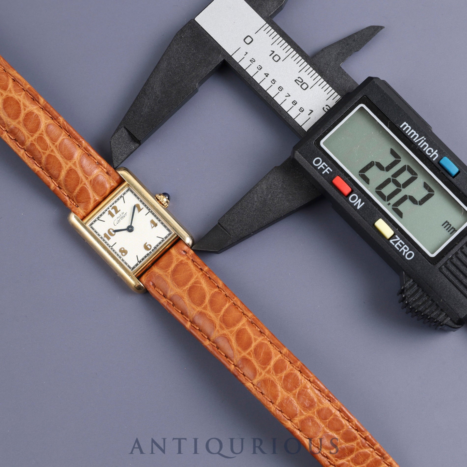 Cartier Must Tank SM 5057001 Quartz SV925 Leather Genuine D Buckle (GP) Arabic CC Dial Complete service (full maintenance) completed at Cartier boutique