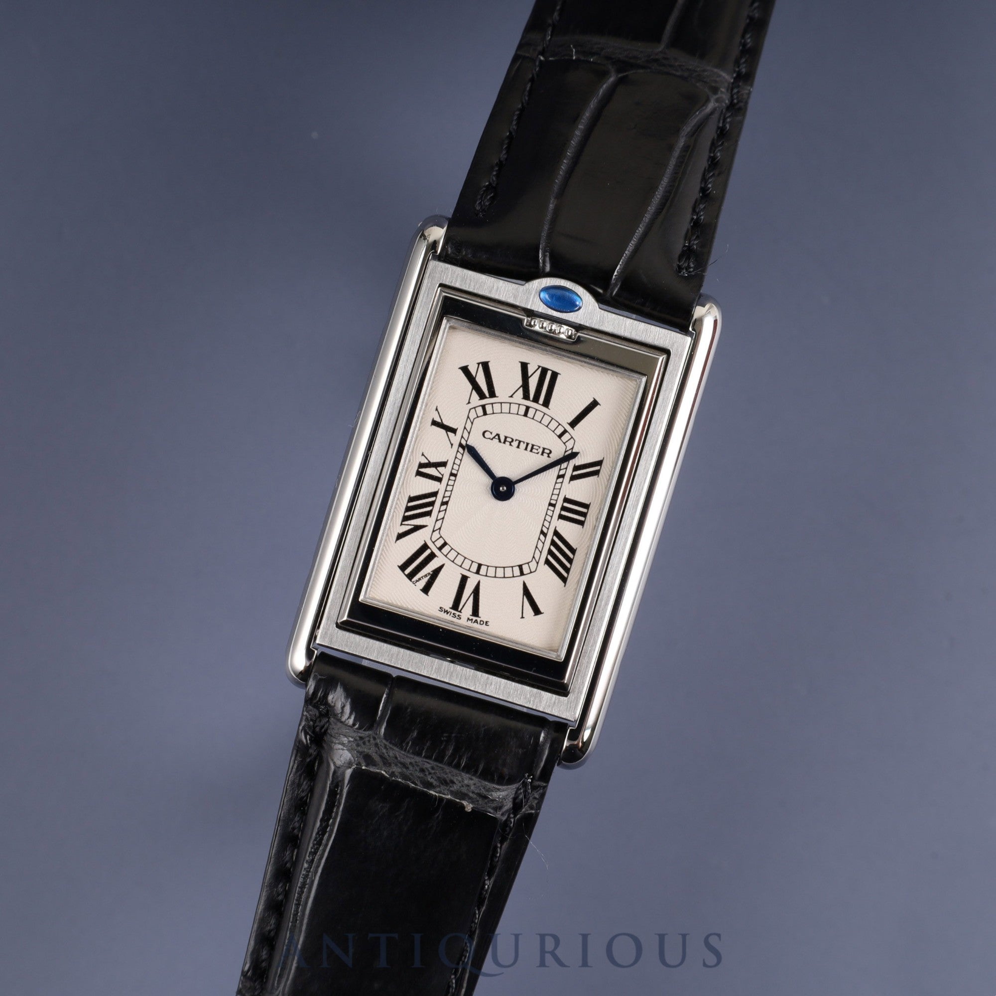 Cartier Tank Basculante LM W10X1358 / 2390 Manual winding SS Leather Genuine buckle (SS) Silver dial Box Complete service (full maintenance) completed at Cartier boutique