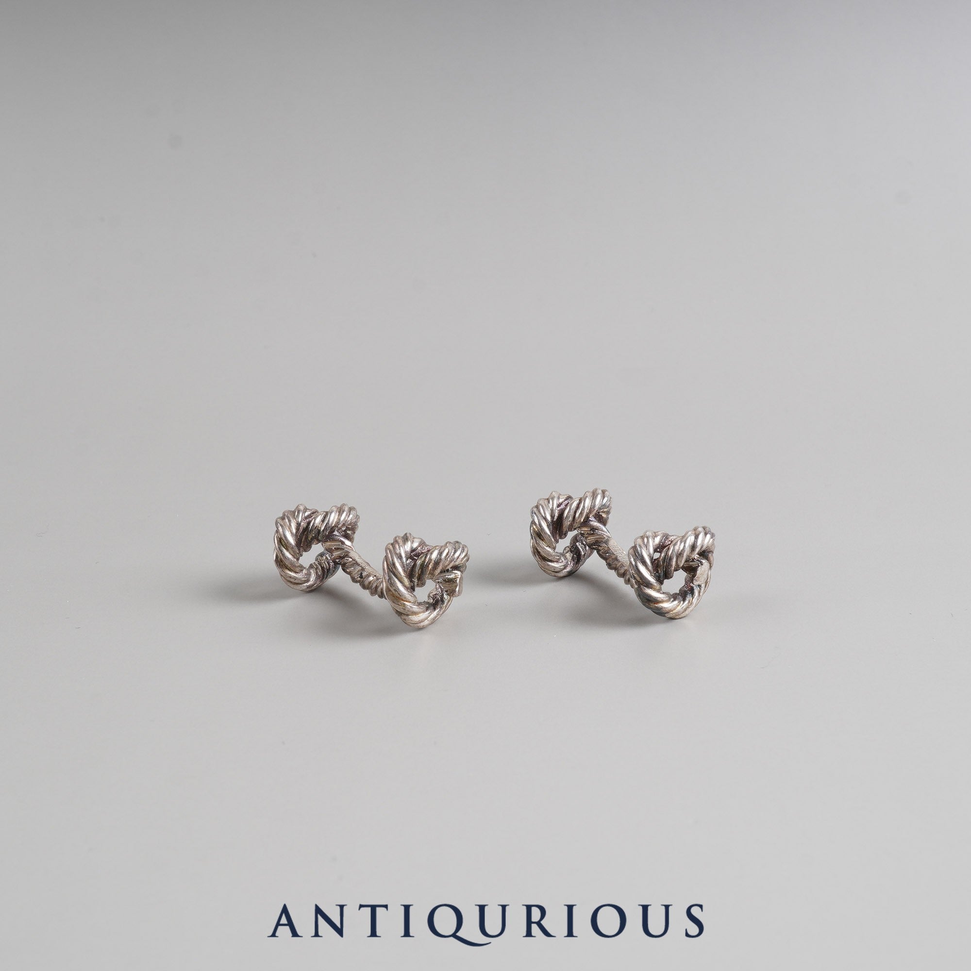 Hermes Cufflinks Rope Motif SV925 Vintage