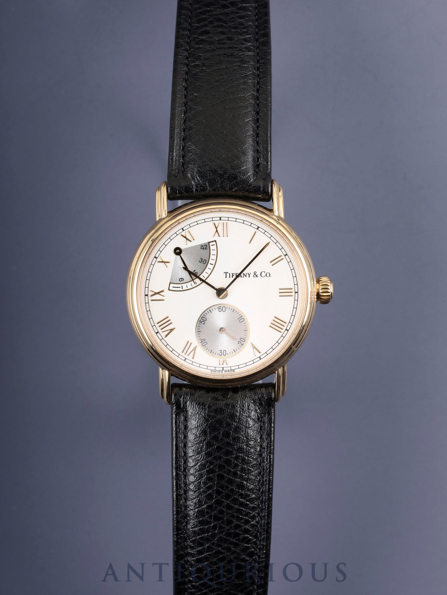 Tiffany Classic Power Reserve Small Seconds M263 Manual Winding Caliber ETA7001 18K Gold with Genuine Leather Strap and Genuine Buckle (GP) White Roman Dial Overhauled