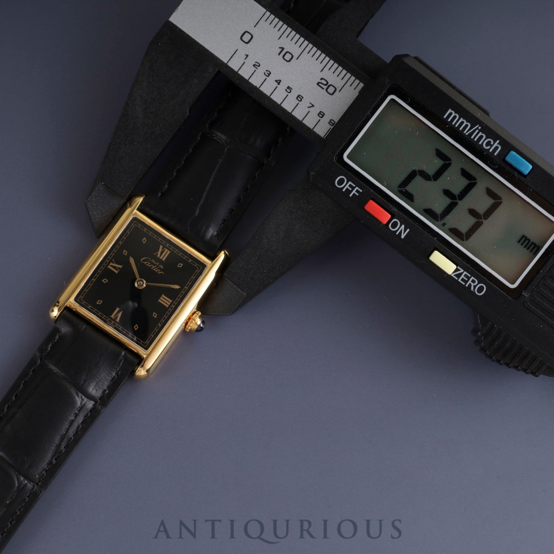 カルティエ マストタンク LM W1001254 / 590005 クォーツ Cal.90 SV925 革 純正Dバックル(GP) ブラック飛びローマン文字盤 保証書(1990年) オーバーホール済み 新品仕上げ済み