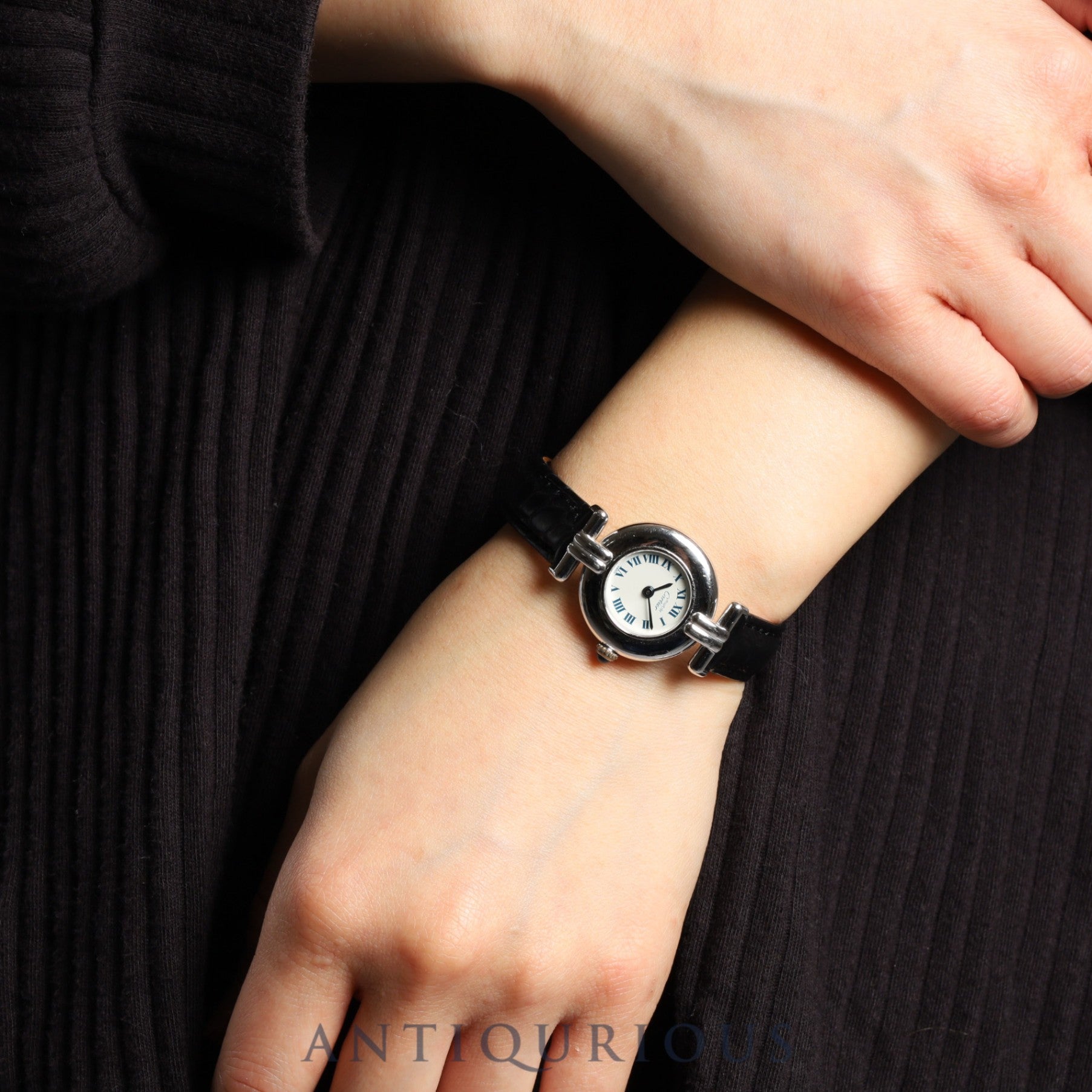 Cartier Must Colisee W1001644 / 690002 Quartz Cal.90 SV925 Leather Genuine D Buckle (SS) White Roman Dial Overhauled