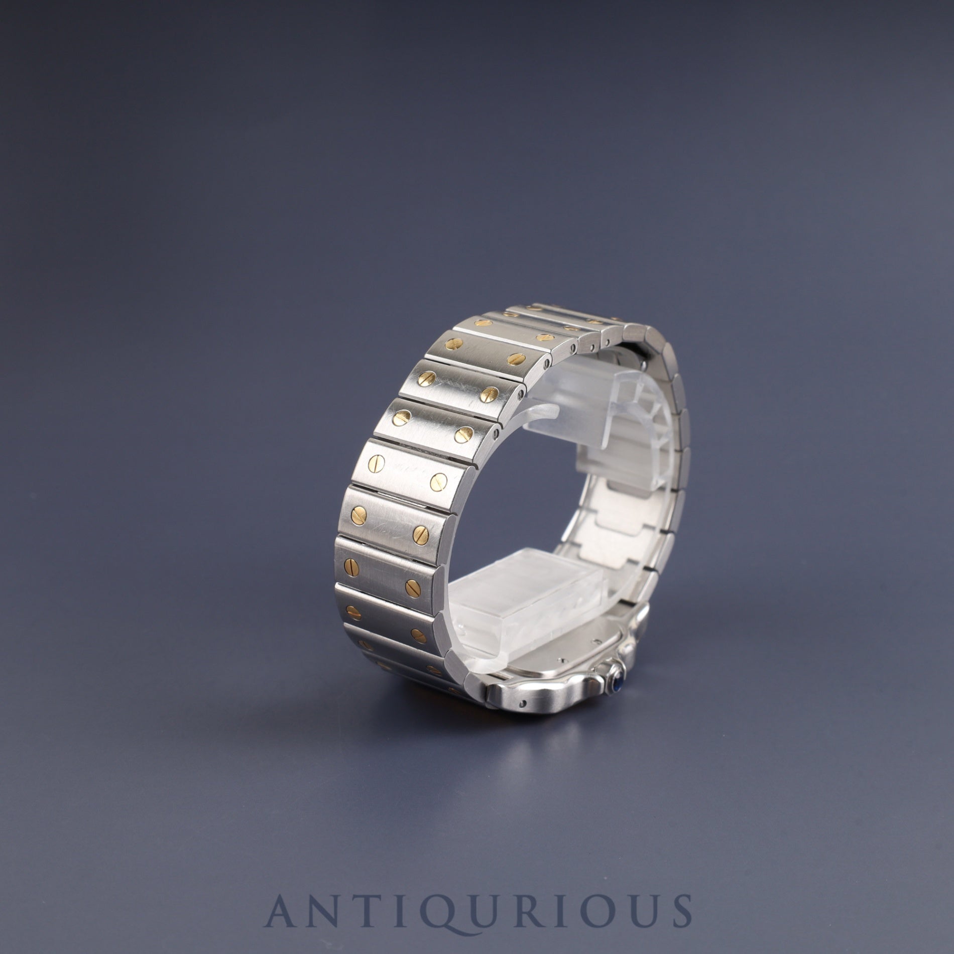 Cartier Santos Galbee LM W20011C4 / 1566 Quartz Caliber 687 Stainless Steel/Yellow Gold Ivory Roman Dial Overhauled