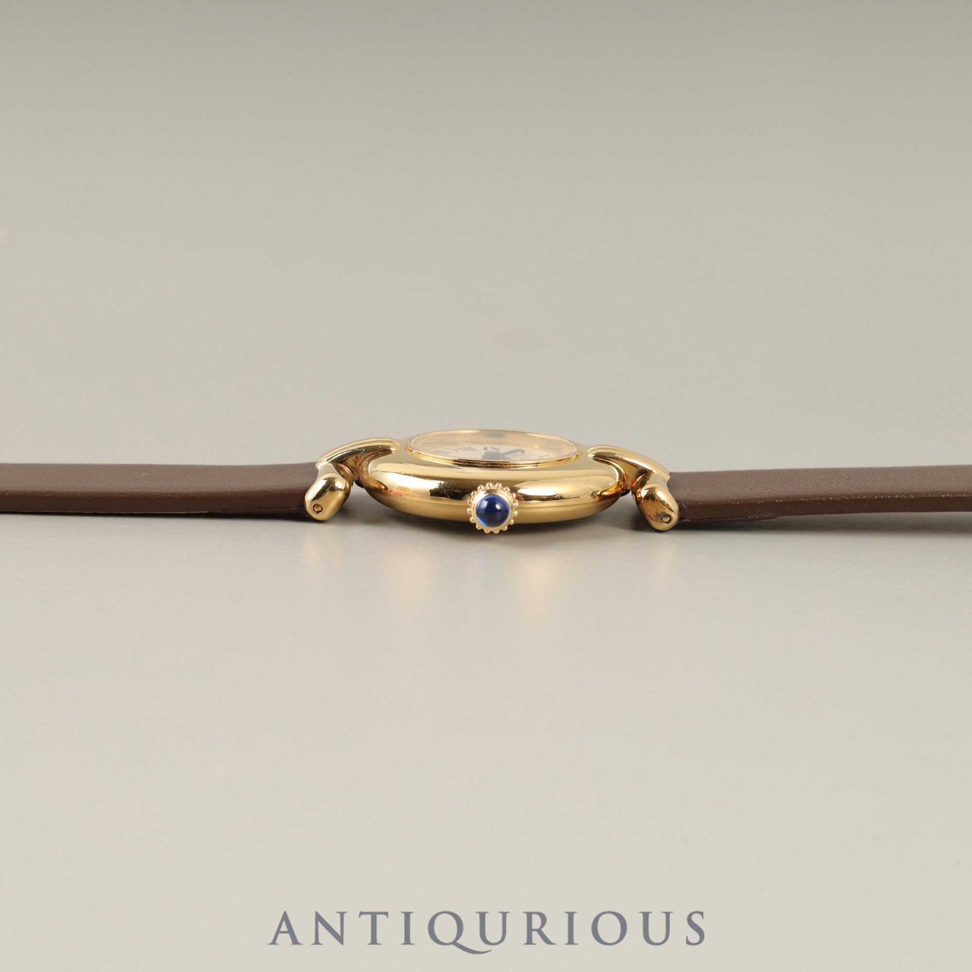 カルティエ マストコリゼ W1000653 / 590002 クォーツ Cal.90 SV925 革 純正尾錠(GP)アイボリーローマン文字盤 箱 冊子 保証書(1993年)オーバーホール済み