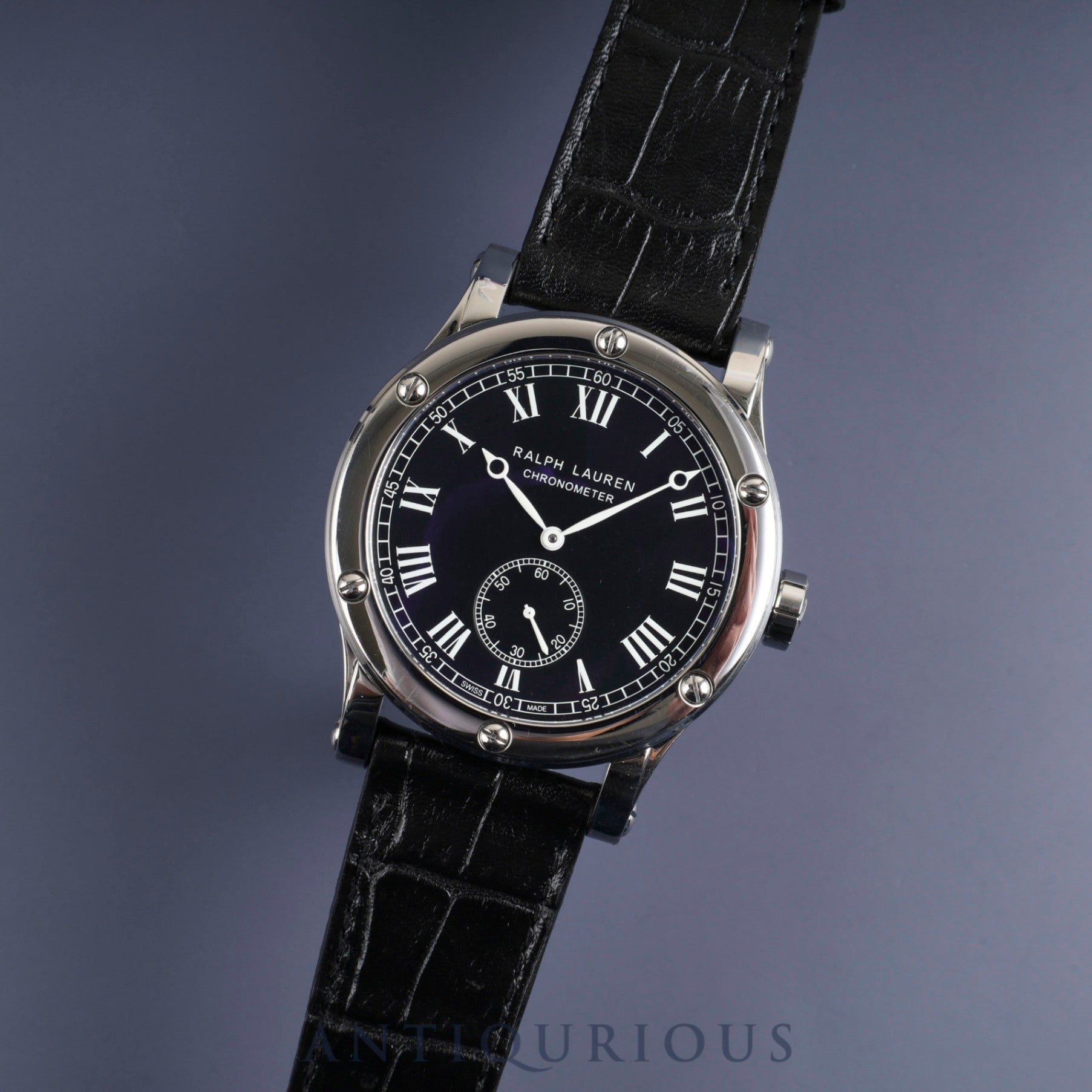 Ralph Lauren Sporting Classic Chronometer RLR0220706 / K02203 Automatic Cal.RL366 SS Leather Genuine Buckle (SS) Black Dial Genuine Replacement Belt Overhauled