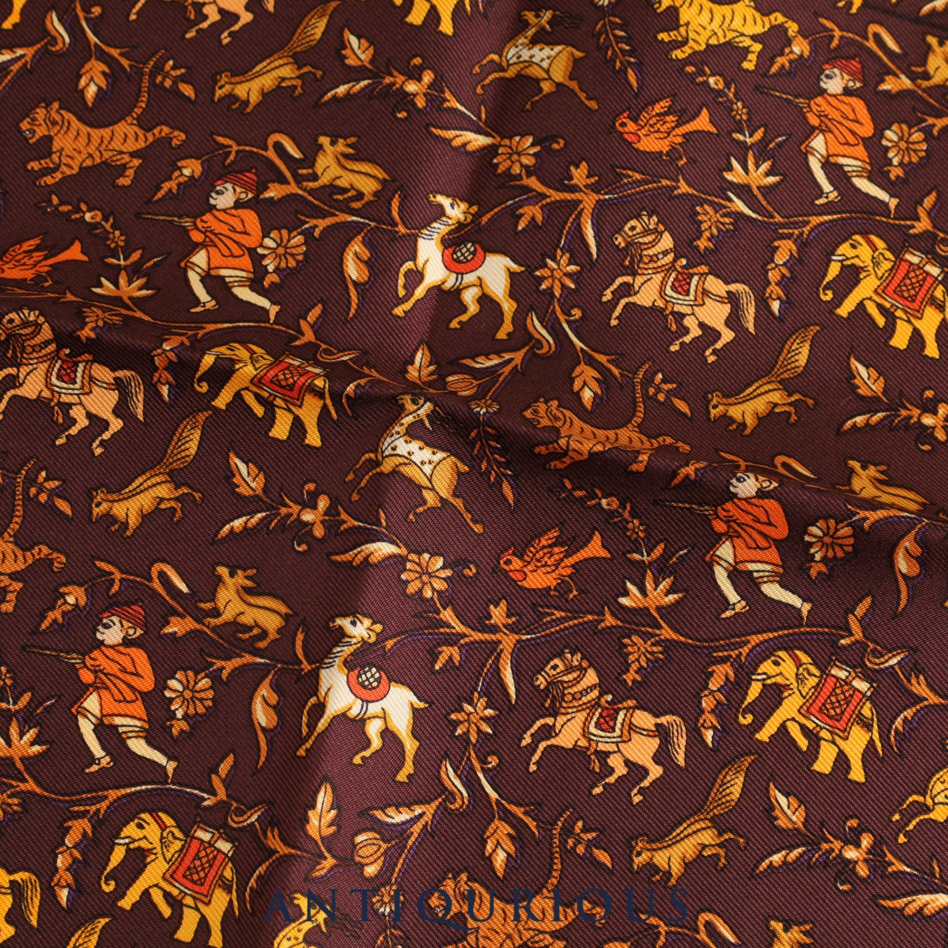 Hermes scarf Carre 45 CHASSE EN INDE Indian Hunting SILK 100%