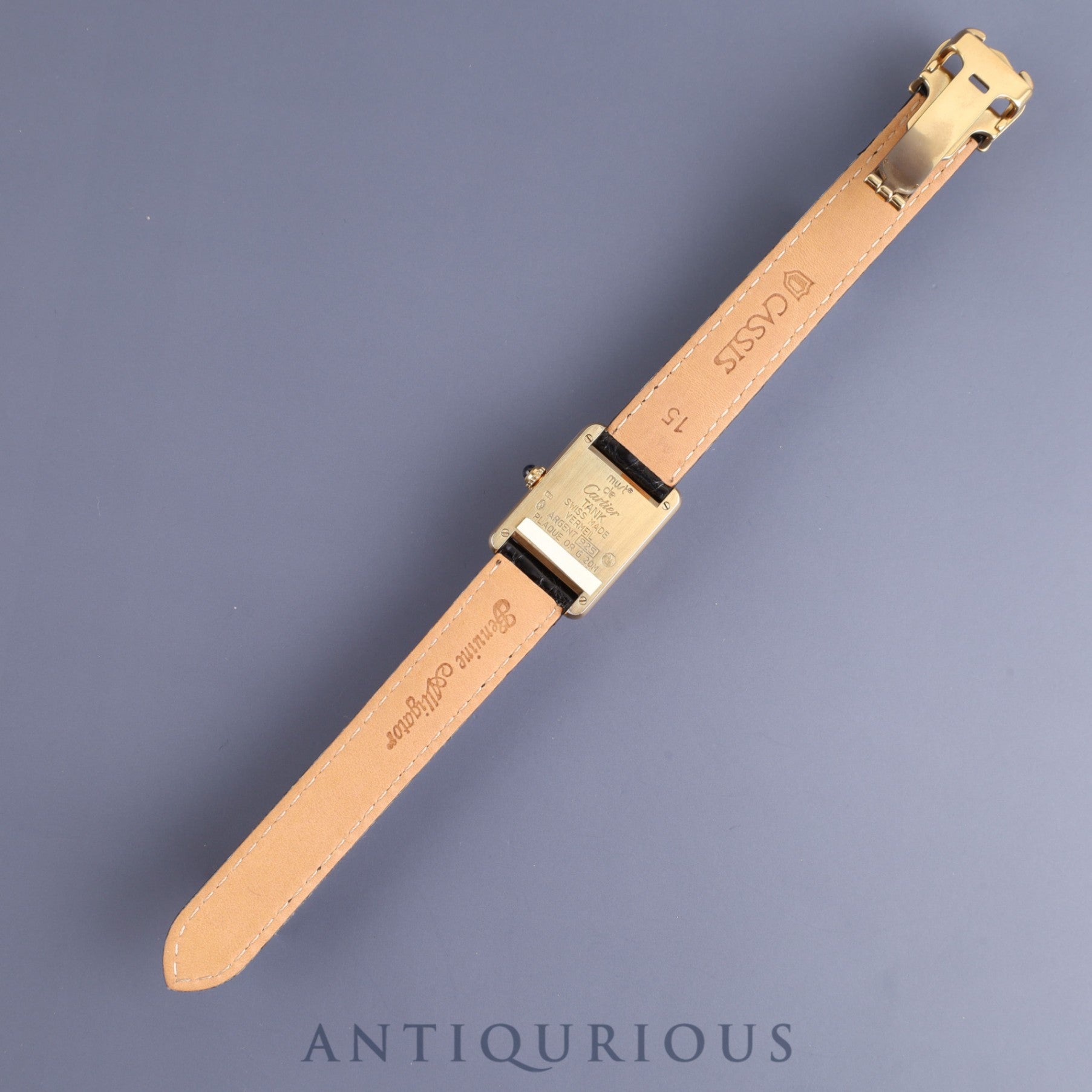 カルティエ マストタンク SM 1613 クォーツ Cal.057 SV925 革 純正Dバックル(GP)オパラン文字盤 オーバーホール済み