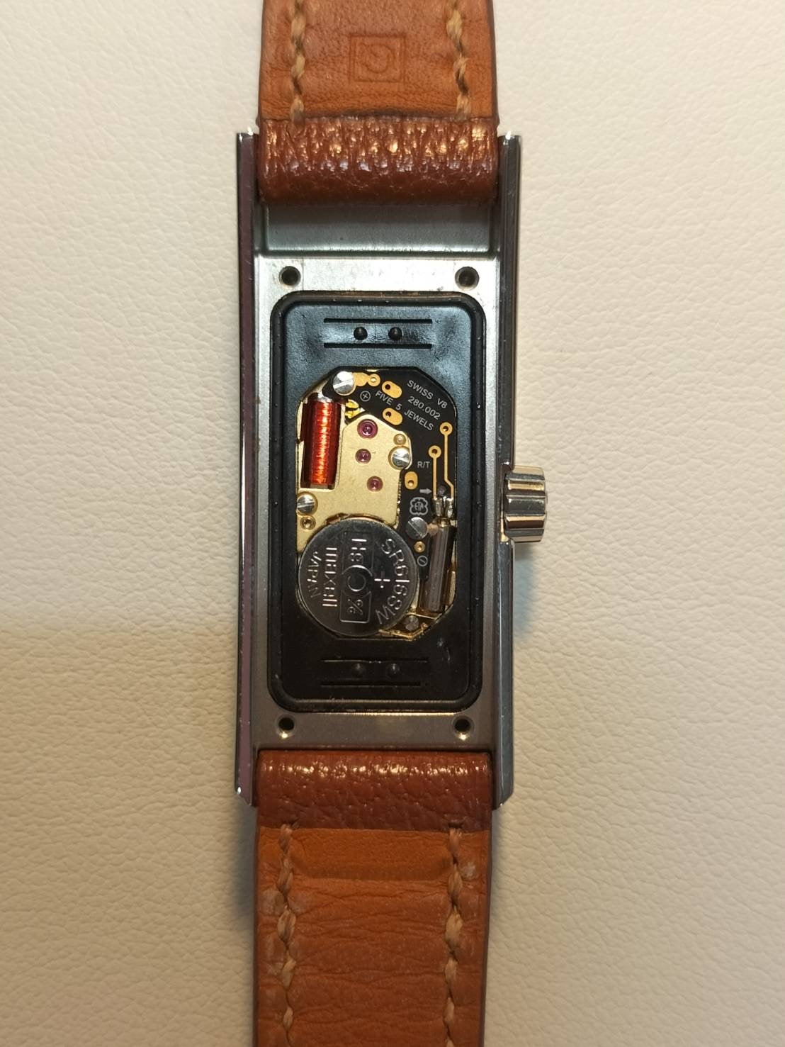 Hermes Kelly 2 4P Diamond KT1.230 Quartz Cal.280.002 SS Genuine Leather Strap (□Q Stamp: 2013) Genuine Buckle (SS) White Dial Overhauled