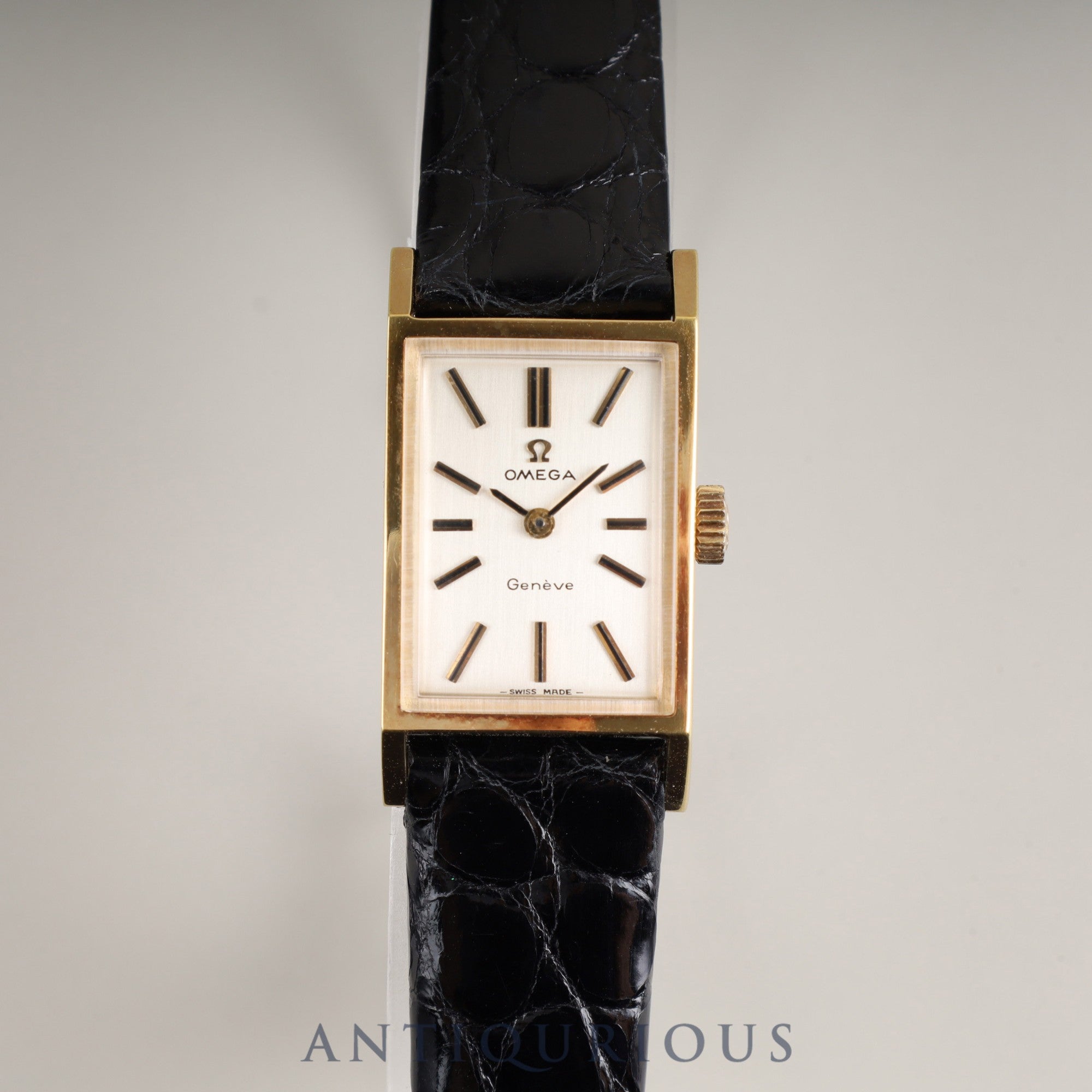 オメガ ジュネーブ 手巻き GP 革 純正尾錠(GP)ゴールド文字盤 オーバーホール済み