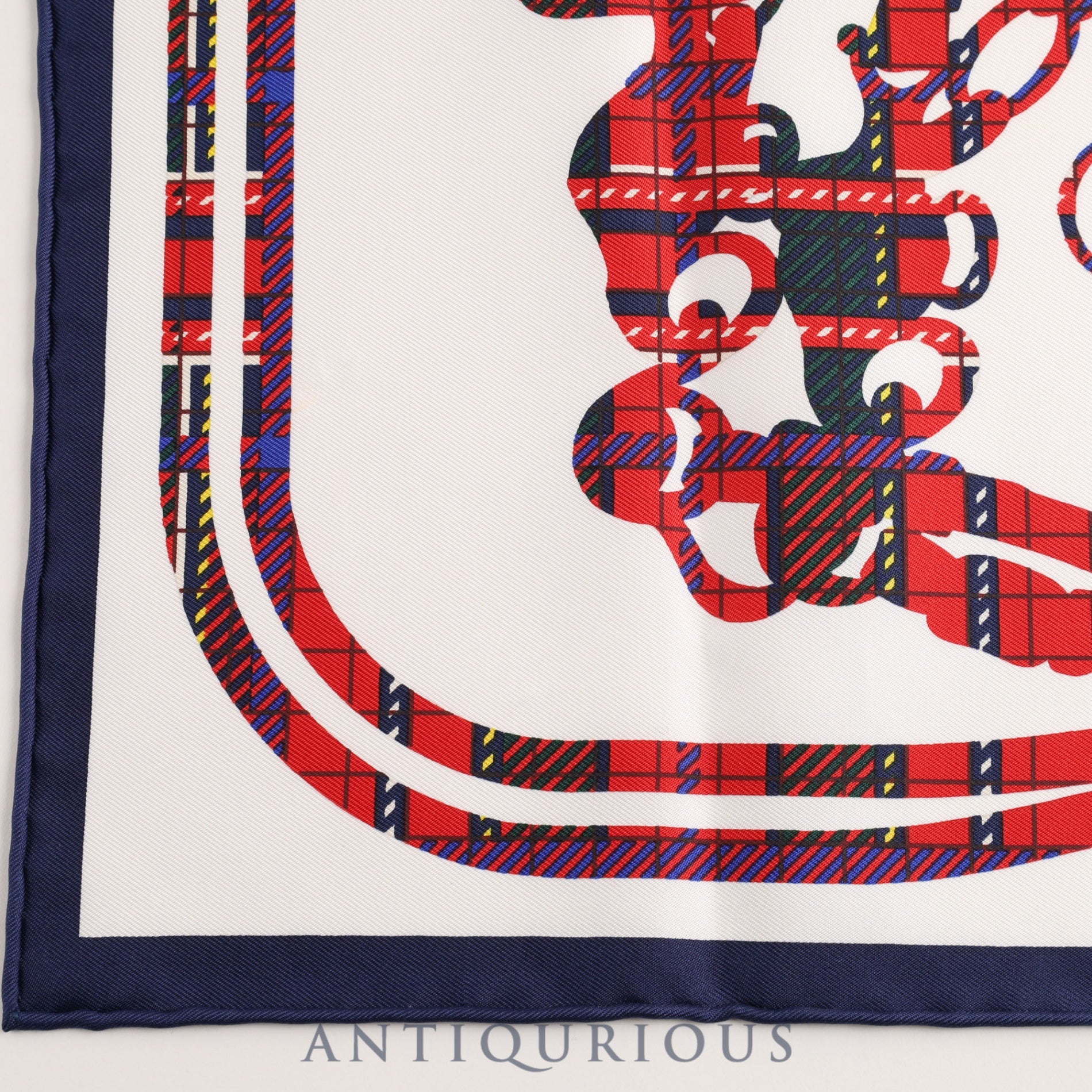Hermes Scarf Carre 45 BRIDES de GALA Ceremonial Horseshoe 100% Silk Navy