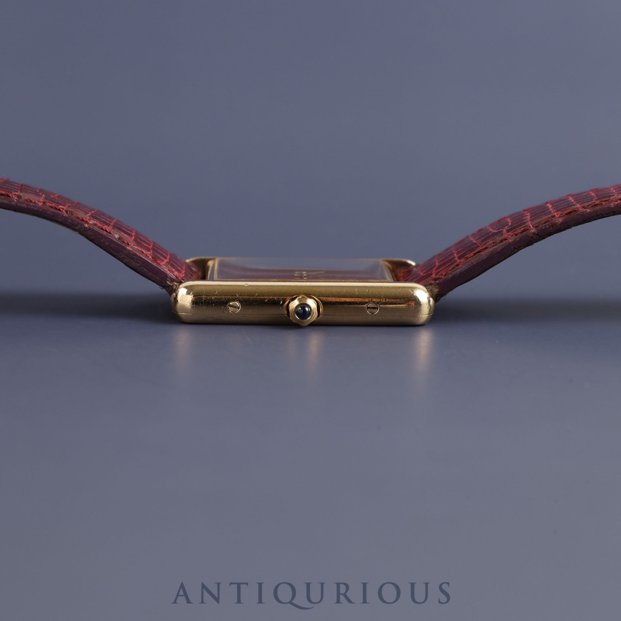 カルティエ マストタンク LM 681006 クォーツ Cal.81 SV925 純正革ベルト 純正尾錠(GP) ボルドー文字盤 箱 冊子 オーバーホール済み