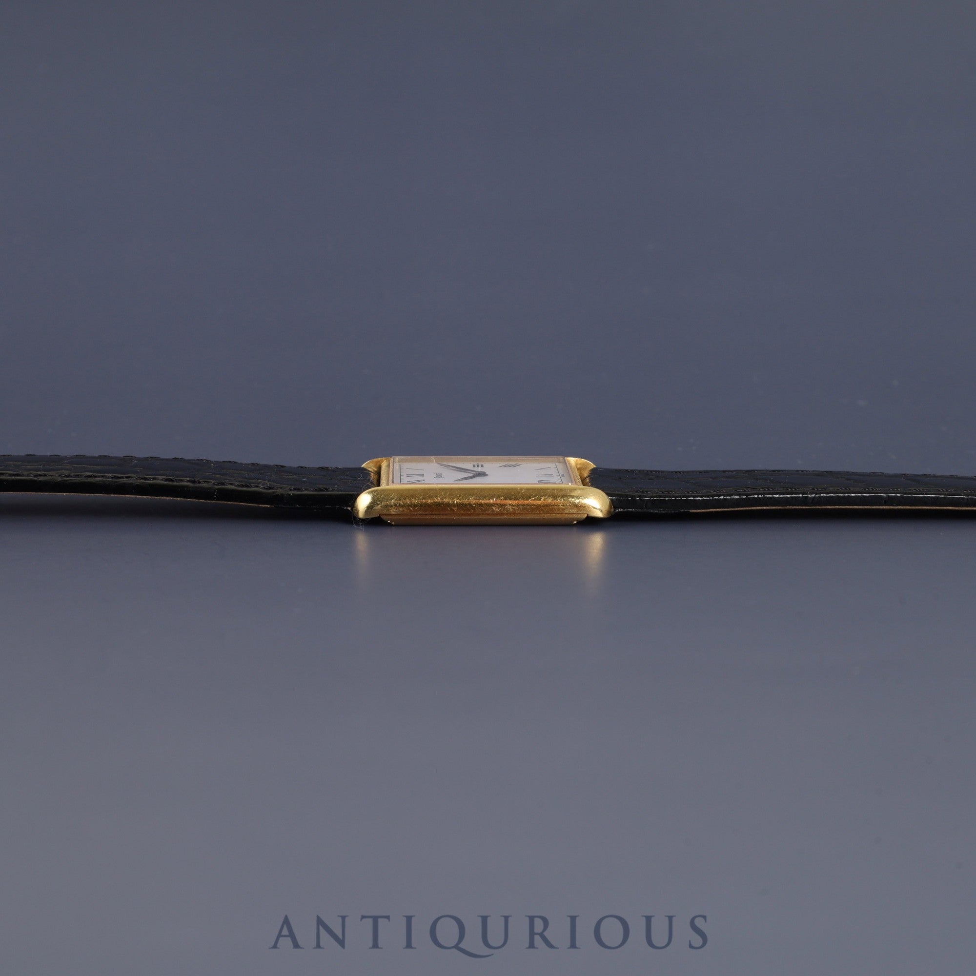 Piaget Rectangular 9287 Manual Winding Caliber 9P2 750 Leather Strap with Genuine Buckle (750) White Roman Dial Overhauled