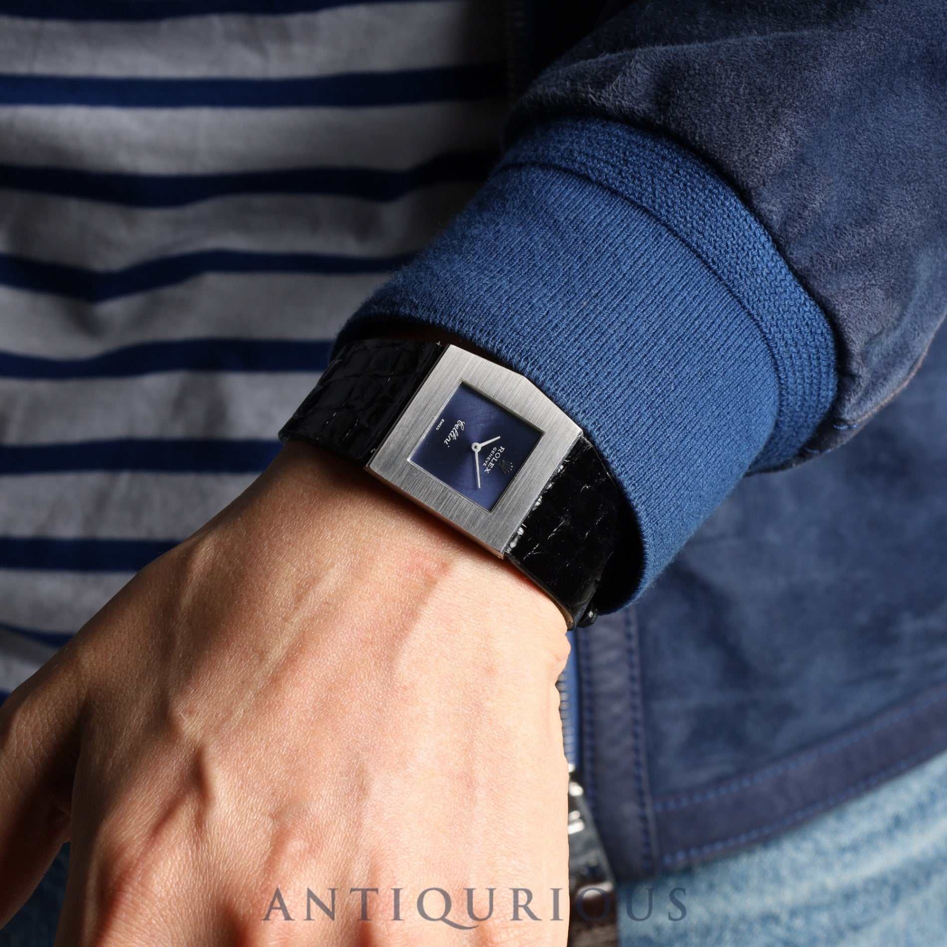 Rolex Cellini King Midas 4017 Manual winding Cal.1600 750 Leather Genuine buckle (SS) Blue dial 27 x 27 mm No. 34 (1971) Overhauled