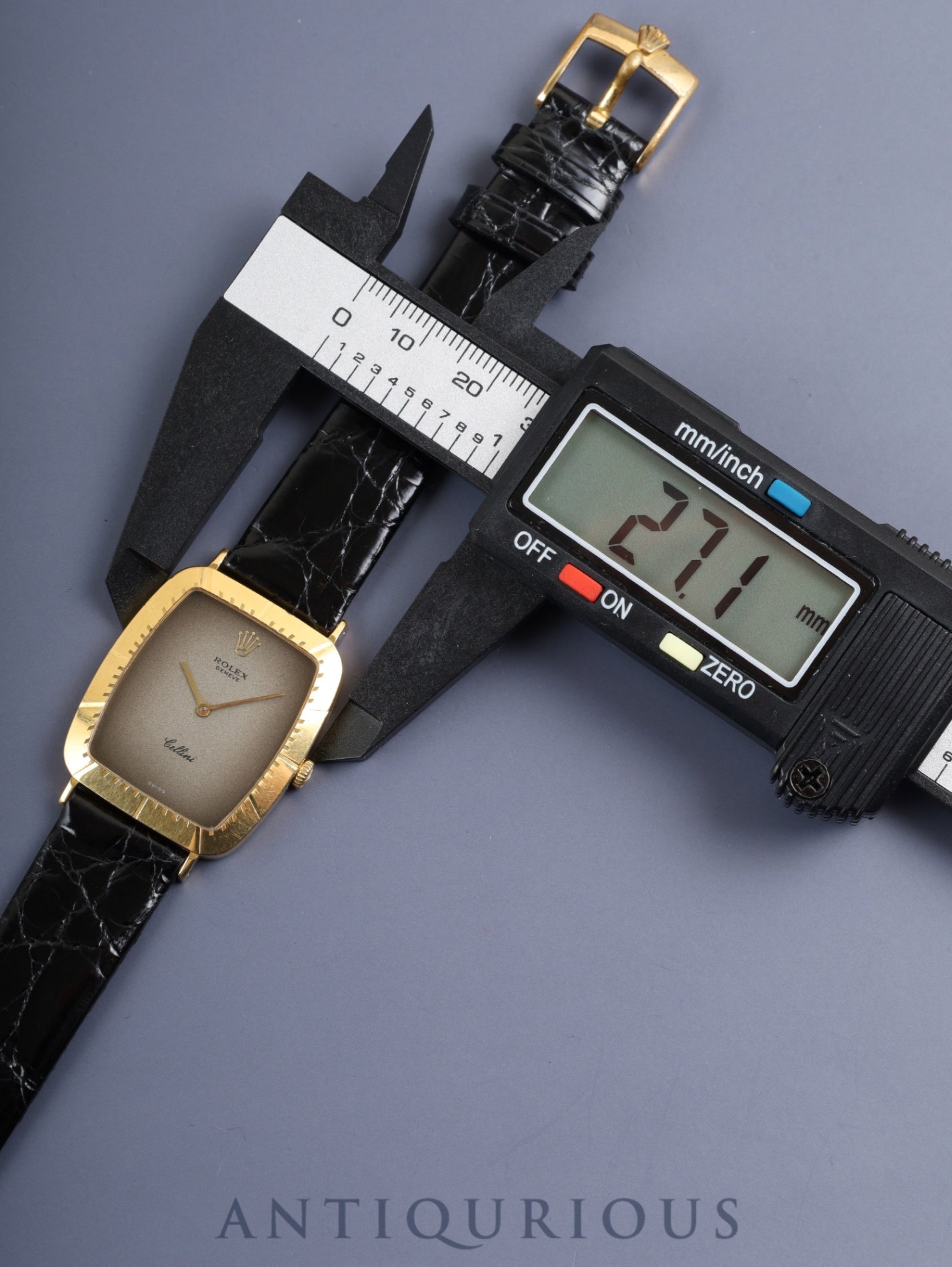 ロレックス チェリーニ 4087 手巻き Cal.1601 750 革 純正尾錠(GP) グレーグラデーション文字盤 69番台(1981年)オーバーホール済み