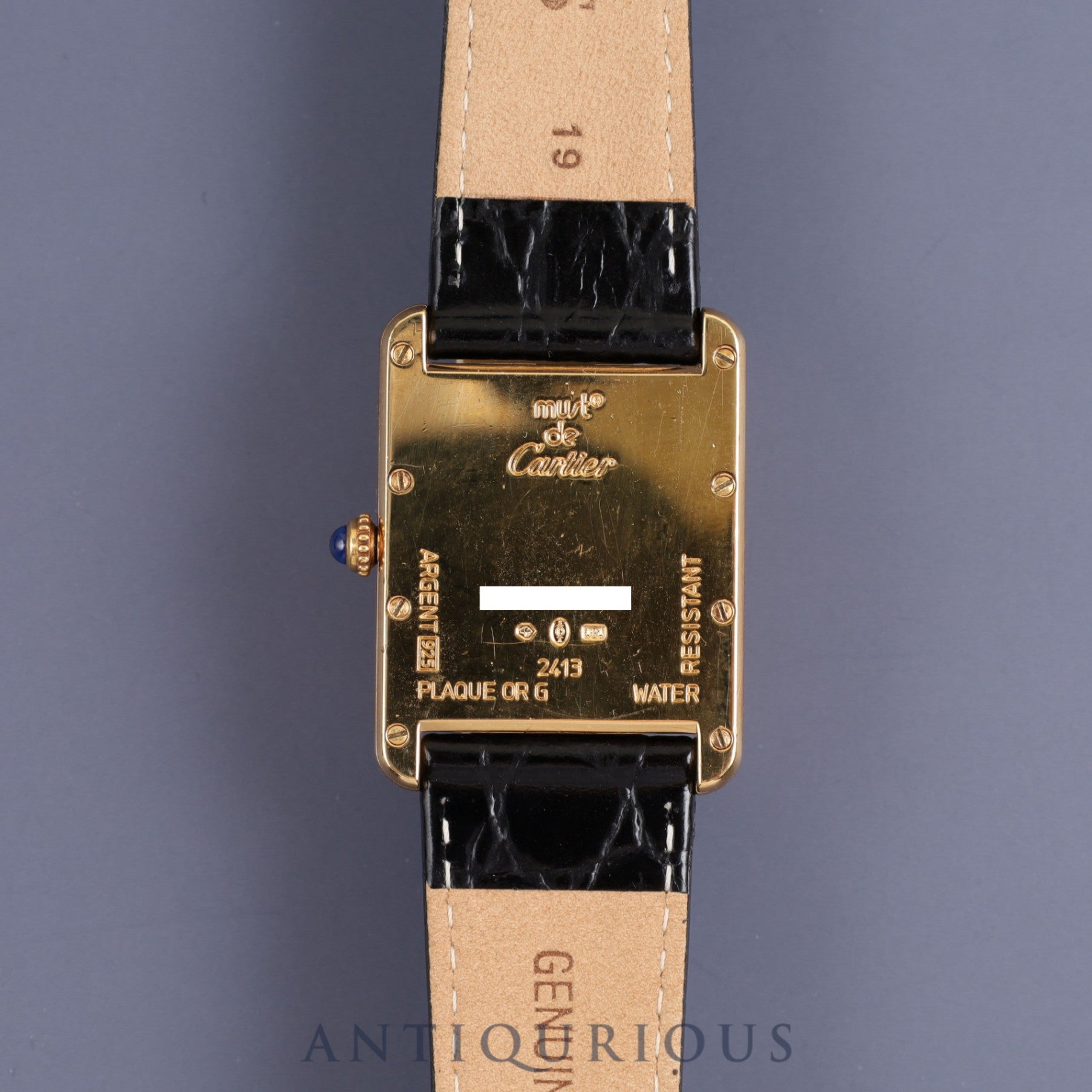 Cartier Must Tank GM (XL) Date W1013954 / 2413 Quartz Cal.87 SV925 Genuine Buckle (GP) Telephone CC Dial Dial Overhauled