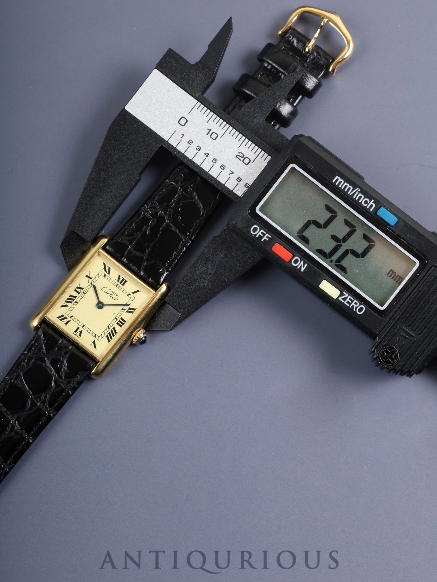 Cartier Must Tank LM 590005 Quartz Cal.90 SV925 Leather Genuine Buckle (GP) Ivory Roman Dial Overhauled and Finished to Like New