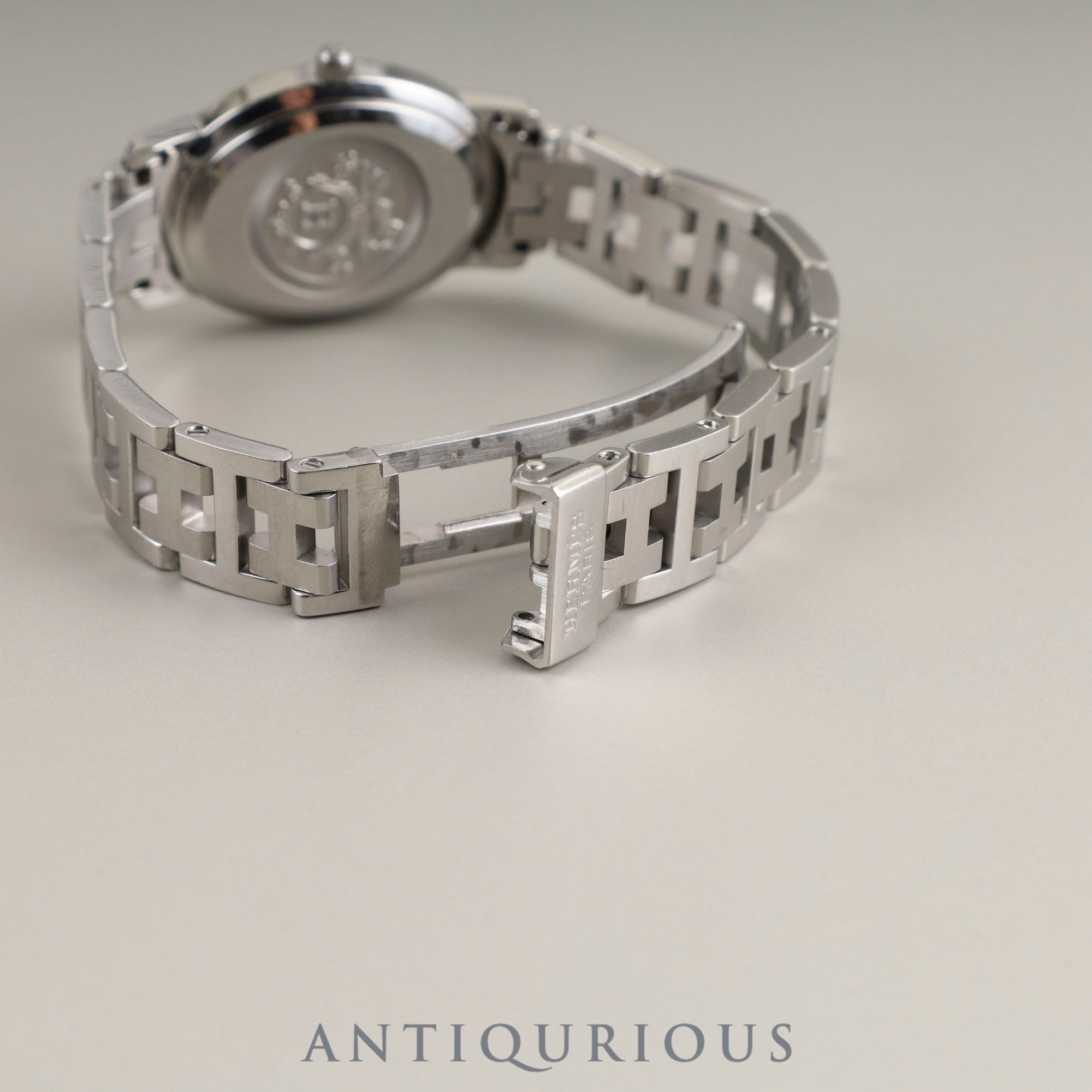 エルメス クリッパーオーバル CO1.210 クォーツ Cal.976.001 SS SS ホワイトギョーシェ文字盤 オーバーホール済み