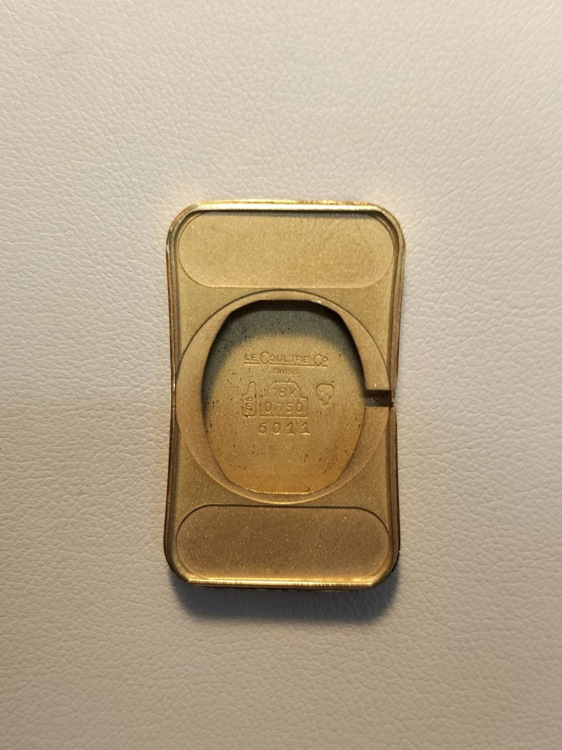 Jaeger-LeCoultre Rectangular 6011 Manual winding YG Leather Genuine buckle (GP) White Roman dial Overhauled