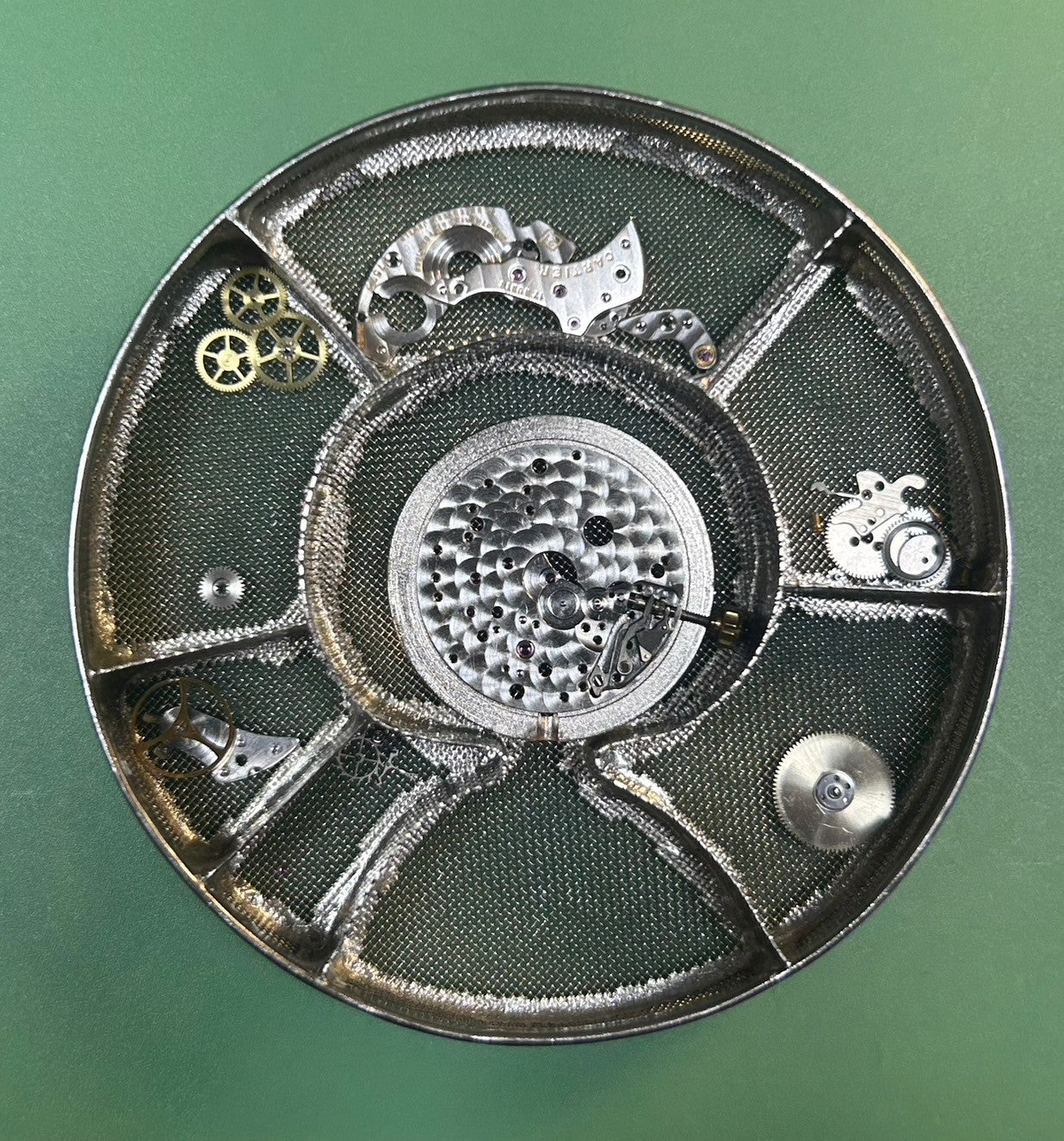 カルティエ サントス デュモン LM 9606 手巻き Cal.21 750 革 純正尾錠(GP)ホワイトローマン文字盤 オーバーホール済み
