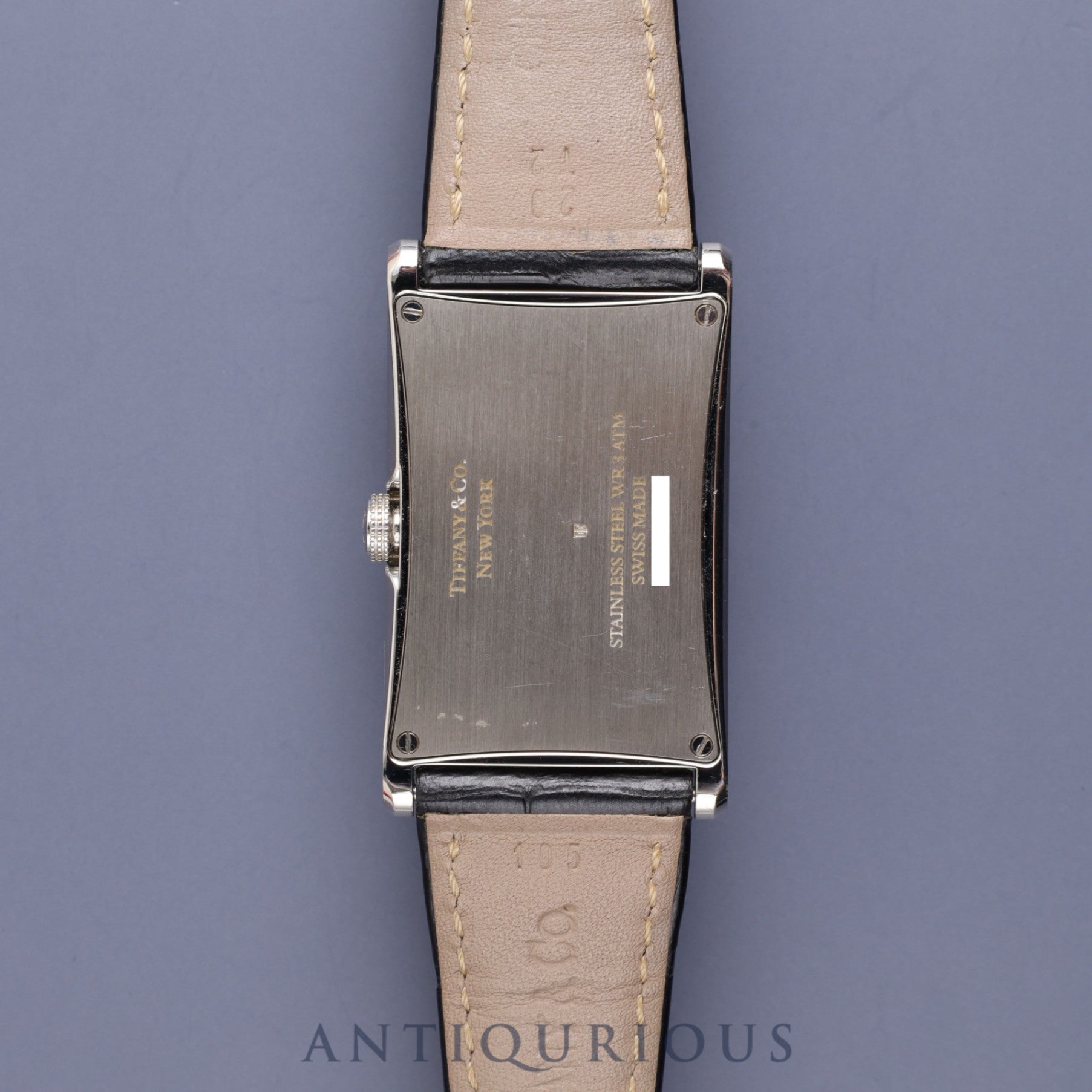 Tiffany East West 37447102 Quartz SS Genuine leather strap Genuine buckle (SS) Arabic dial Warranty (2016) Box Booklet Overhauled