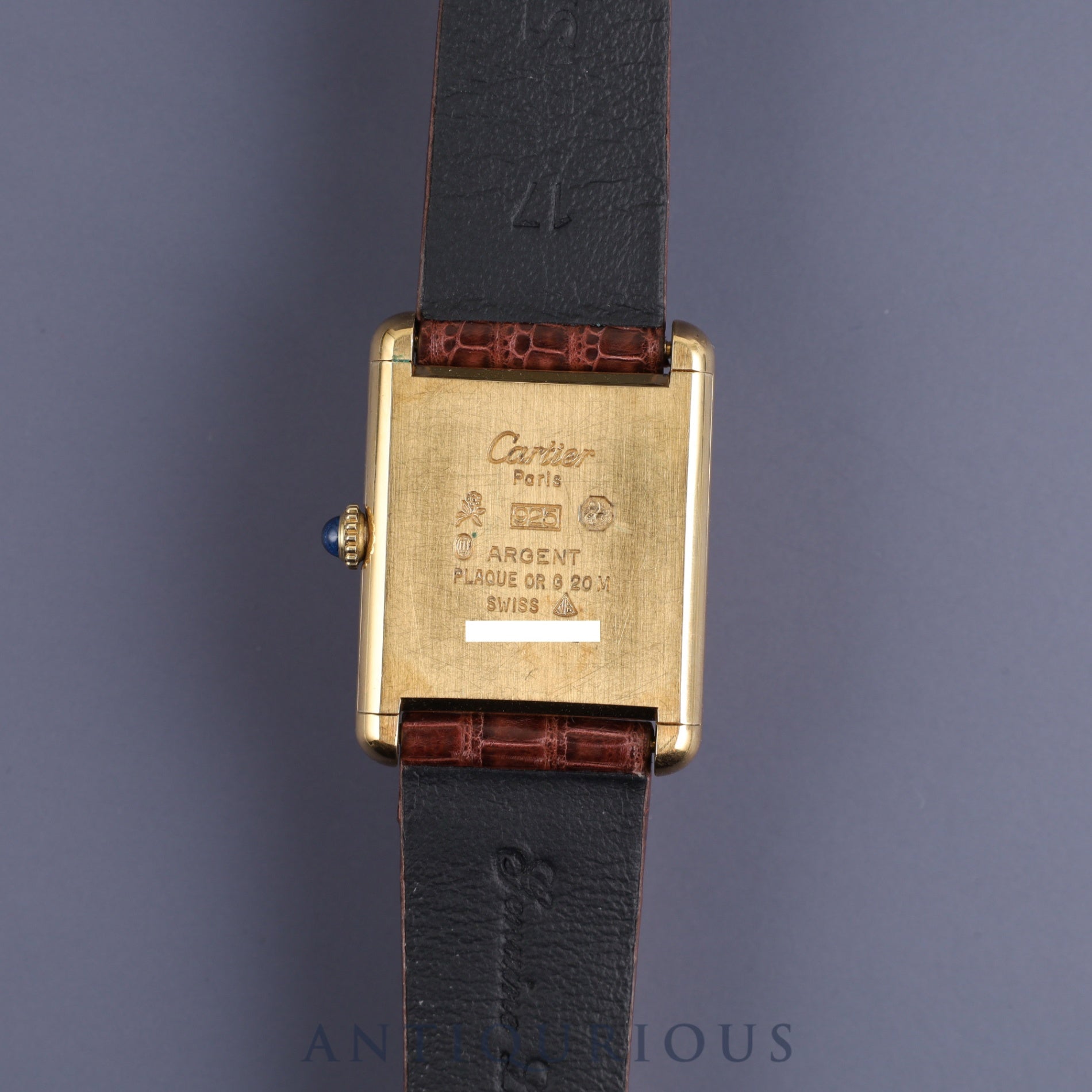 Cartier Must Tank LM Manual winding Cal.78-1 SV925 Leather Genuine buckle (GP) Ivory Roman dial Overhauled