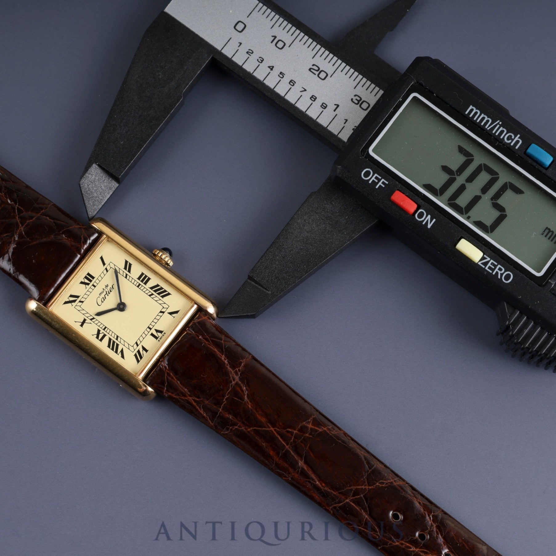 Cartier Must Tank LM 1974213 Manual winding Cal.78-1 SV925 Leather Genuine buckle (GP) Ivory Roman dial Box International lifetime warranty (1978) Overhauled