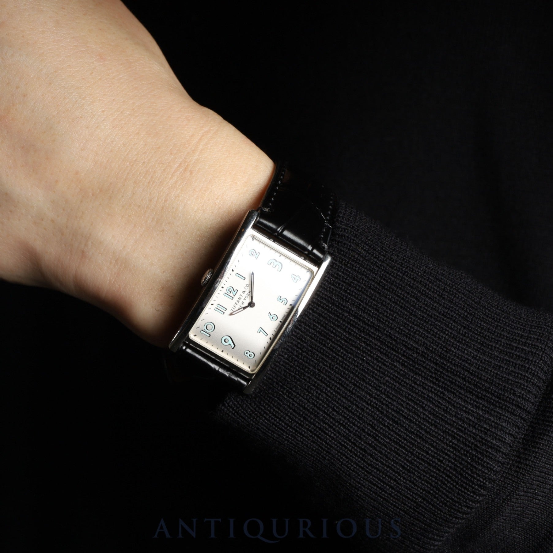 Tiffany East West 37447102 Quartz SS Leather Third party buckle (SS) Silver Arabic dial Box Warranty (2017) Overhauled