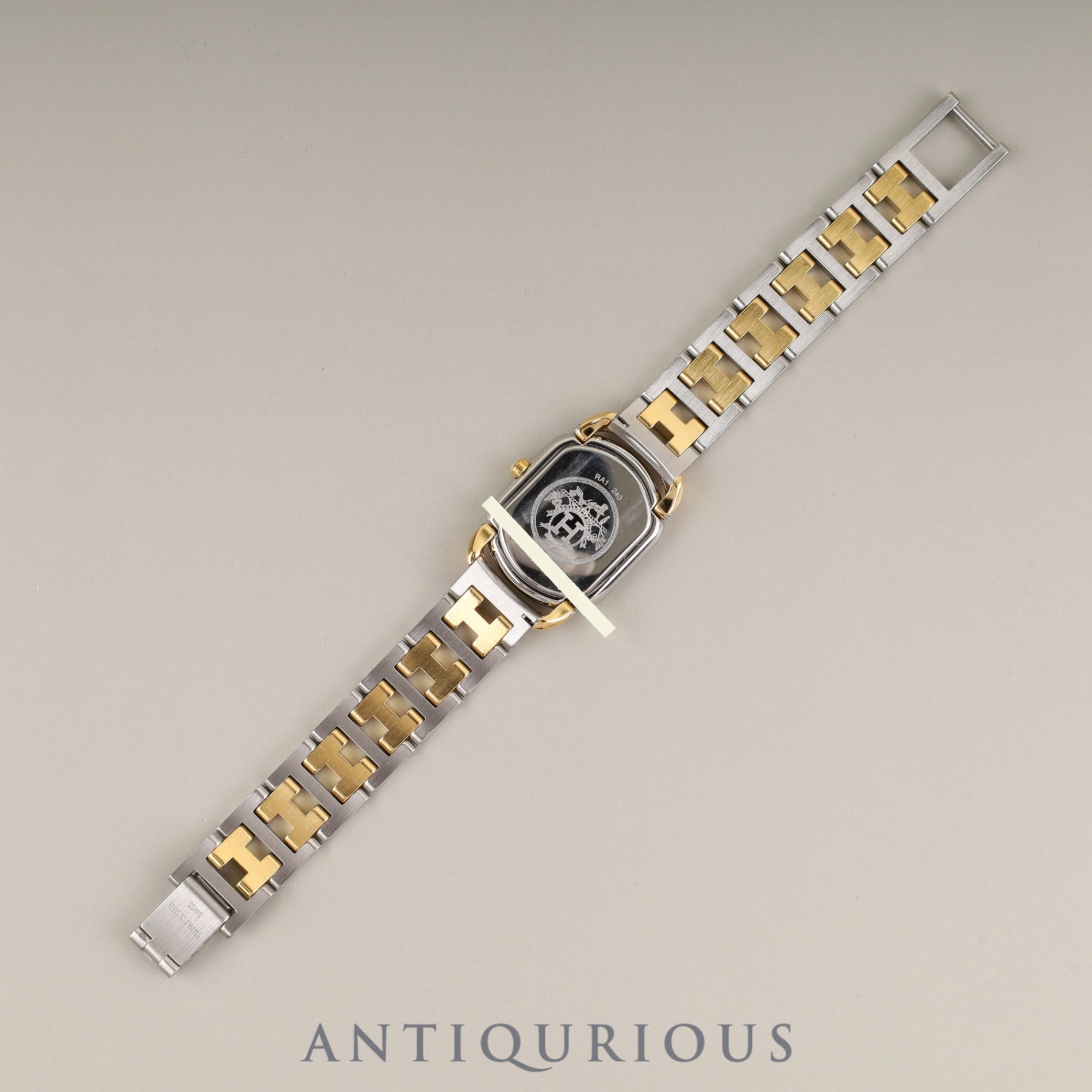 エルメス ラリー RA1.240 クォーツ Cal.976.001 SS/GP SS/GP ホワイト文字盤 オーバーホール済み