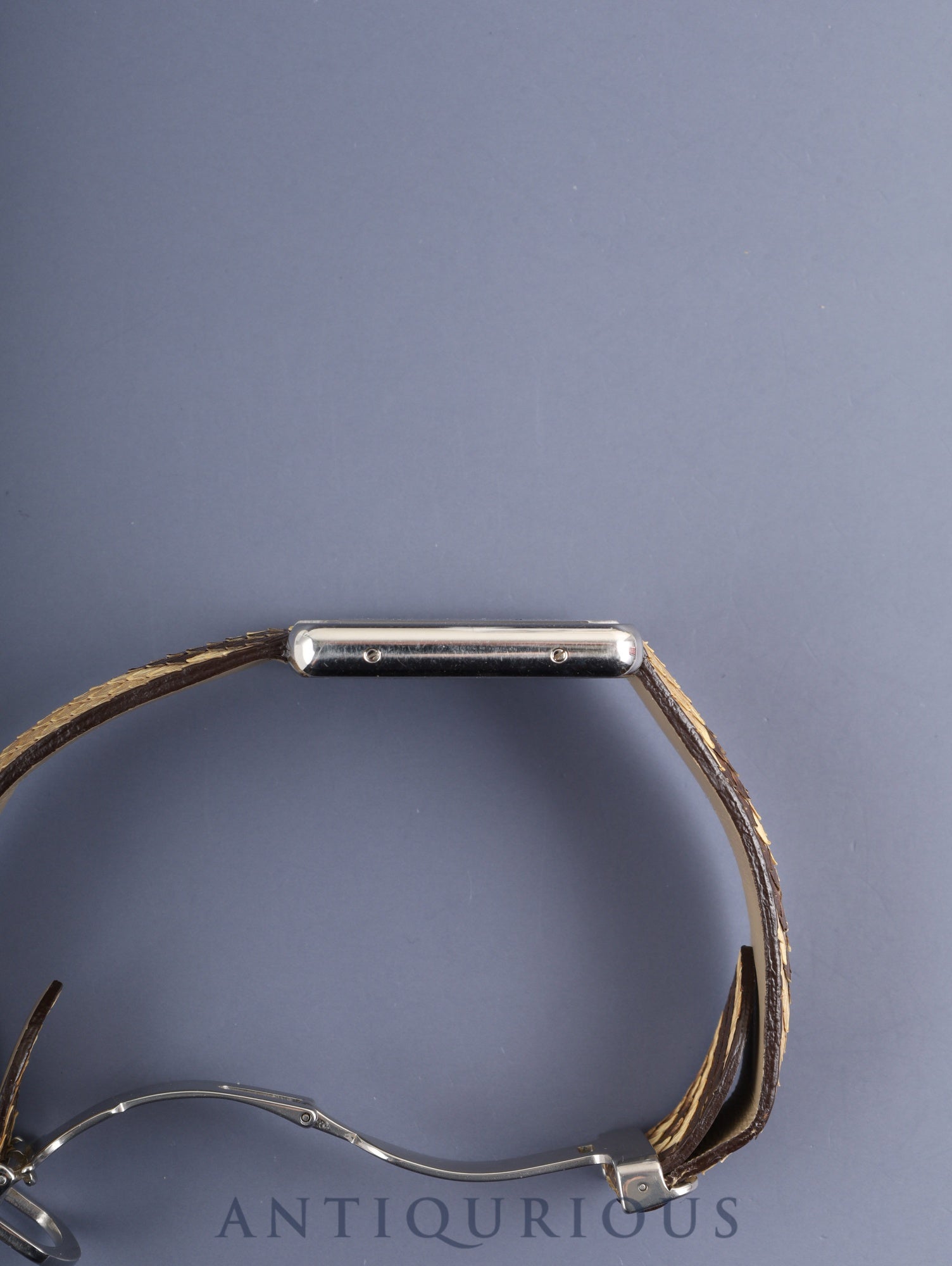 カルティエ タンクソロ LM W5200021 / 3169 クォーツ Cal.690 SS 革 純正Dバックル(SS)パイソン文字盤 オーバーホール済み