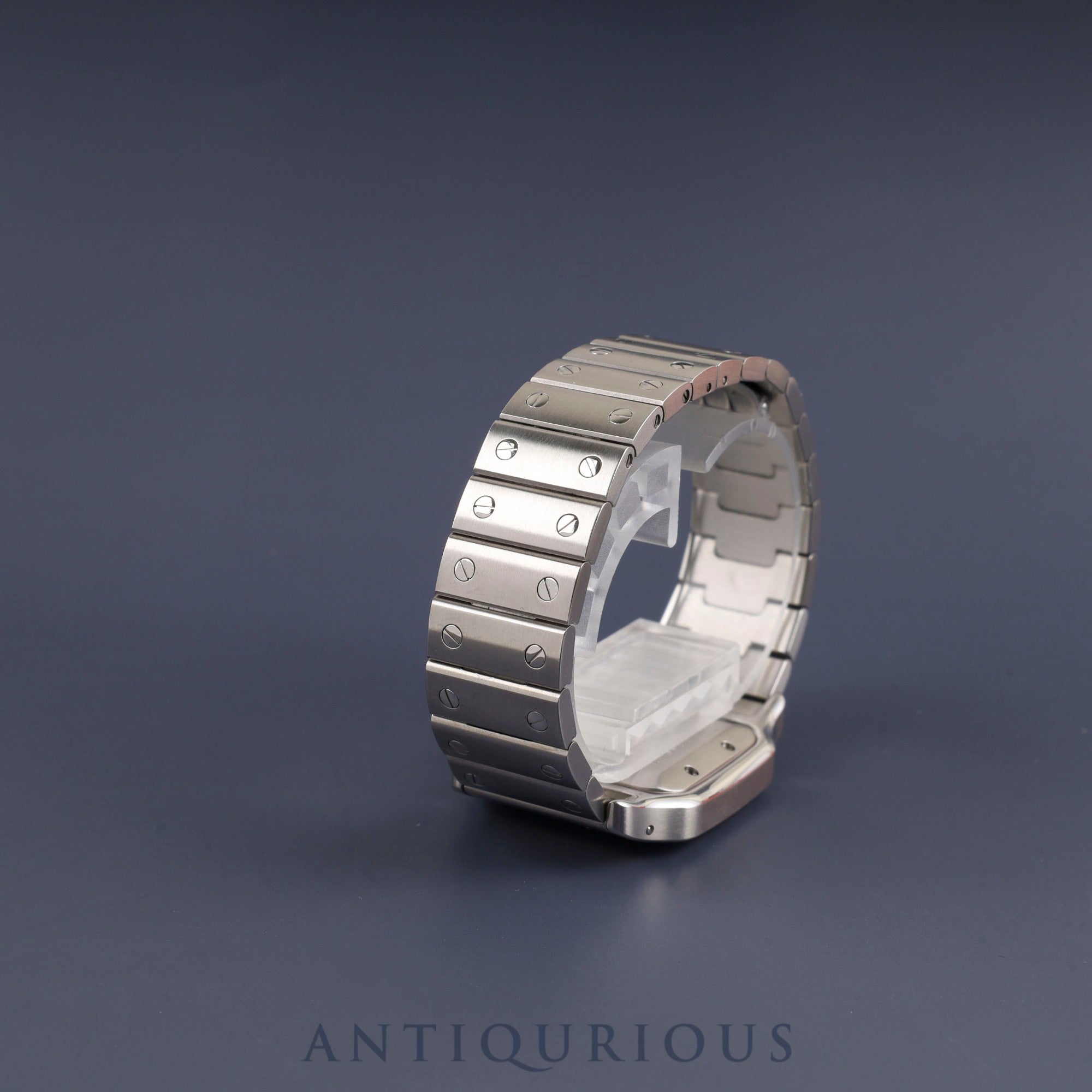 Cartier Santos Galbee LM 2319 Automatic Caliber - Stainless Steel Silver Guilloche Dial 29 x 40mm Box Booklet Overhauled