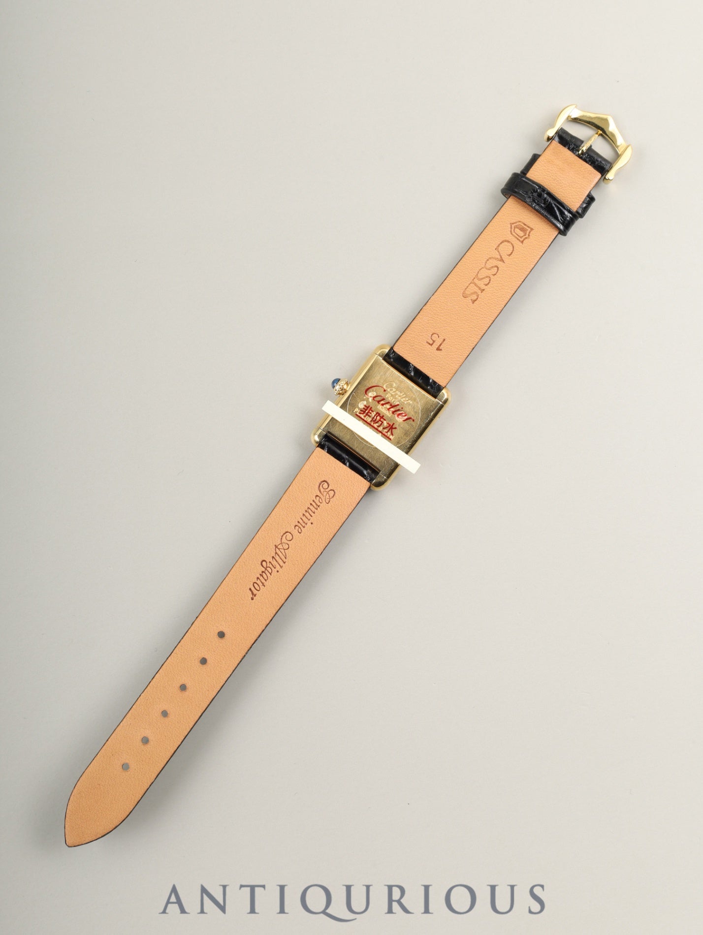 カルティエ マストタンク SM 手巻き SV925 革 純正ピンバックル(GP) ブラックローマン文字盤(SWISS MADE表記)国際永久保証書(1984年) オーバーホール済み