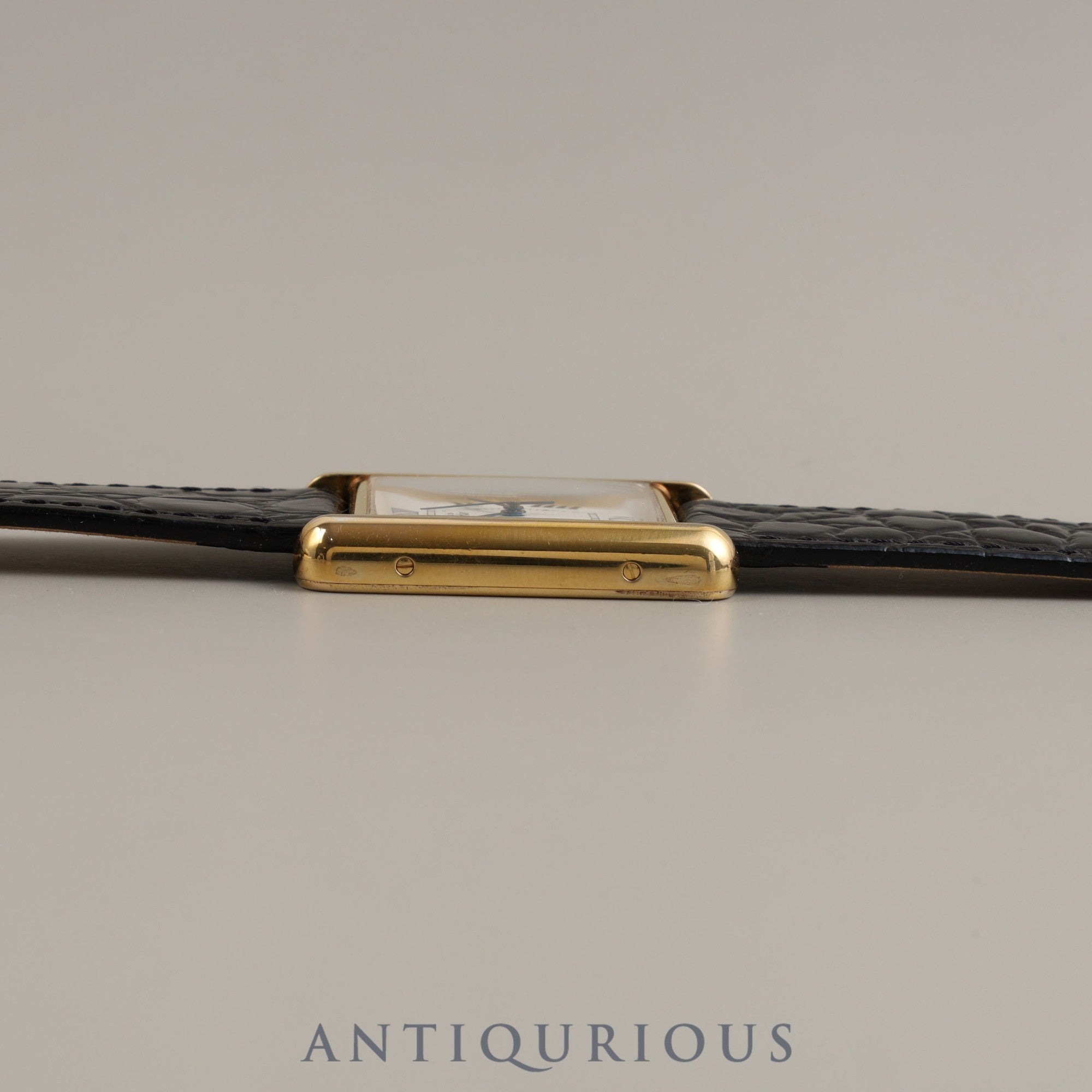 Cartier Must Tank GM (XL) Date QZ W1013754 / 2413 Cal.687 SV925 Leather Genuine Buckle (GP) White Flying Roman CC Dial