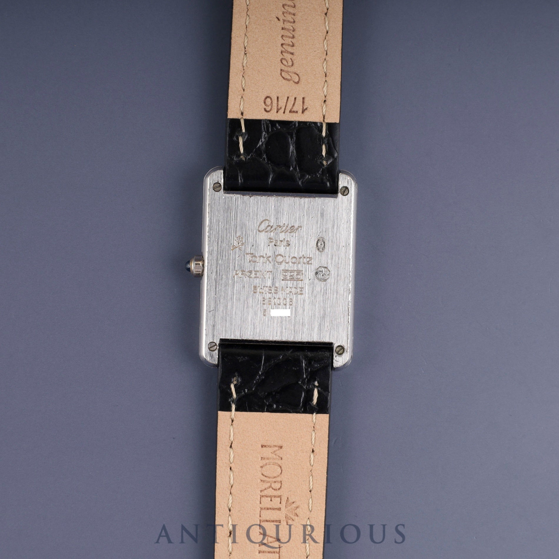 カルティエ マストタンク LM 681006 クォーツ Cal.81 SV925 革 純正尾錠(SS) ホワイトローマン文字盤 オーバーホール済み