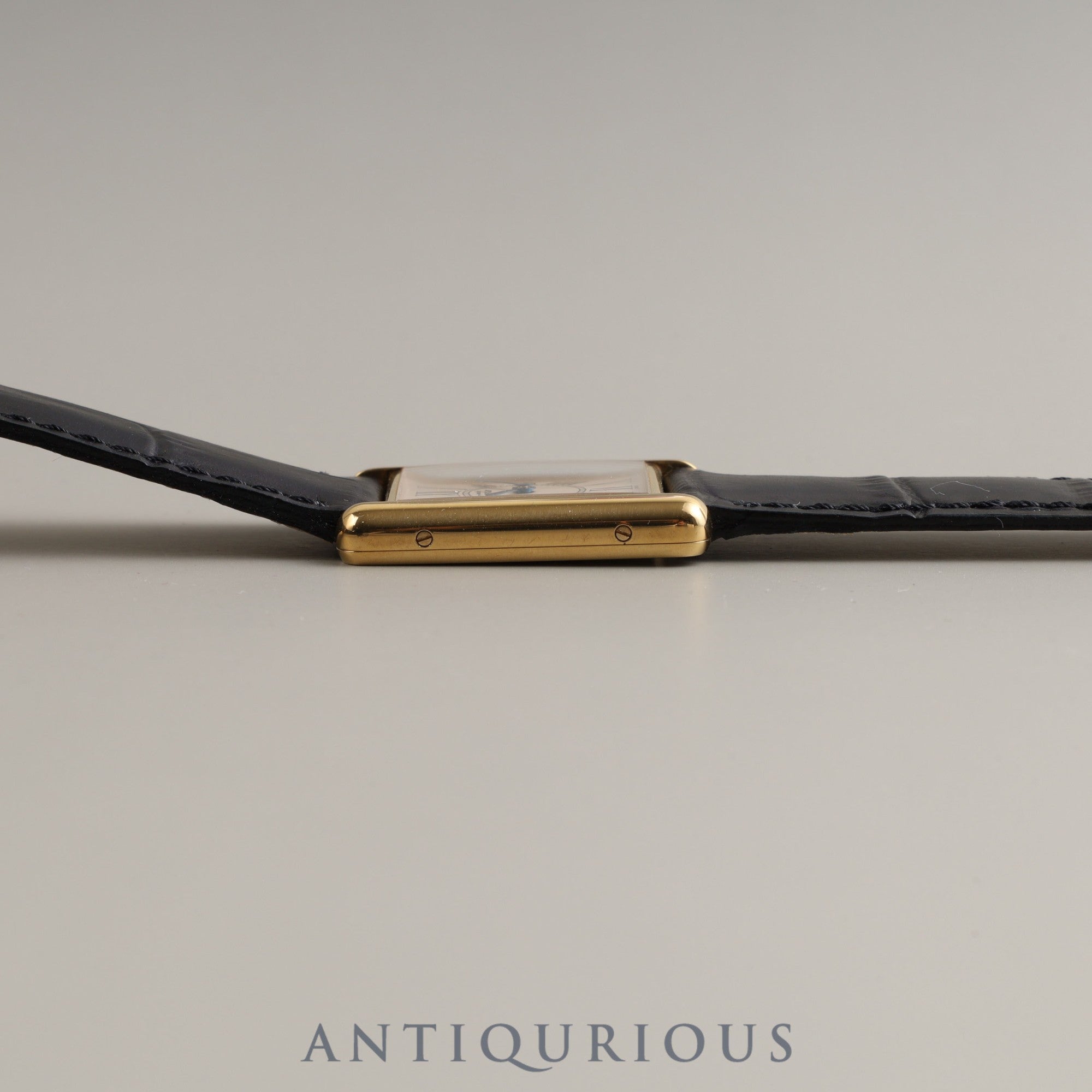Cartier Must Tank LM QZ 590005 925 Leather Genuine Buckle (GP) Opalan Dial Box Warranty (1993)