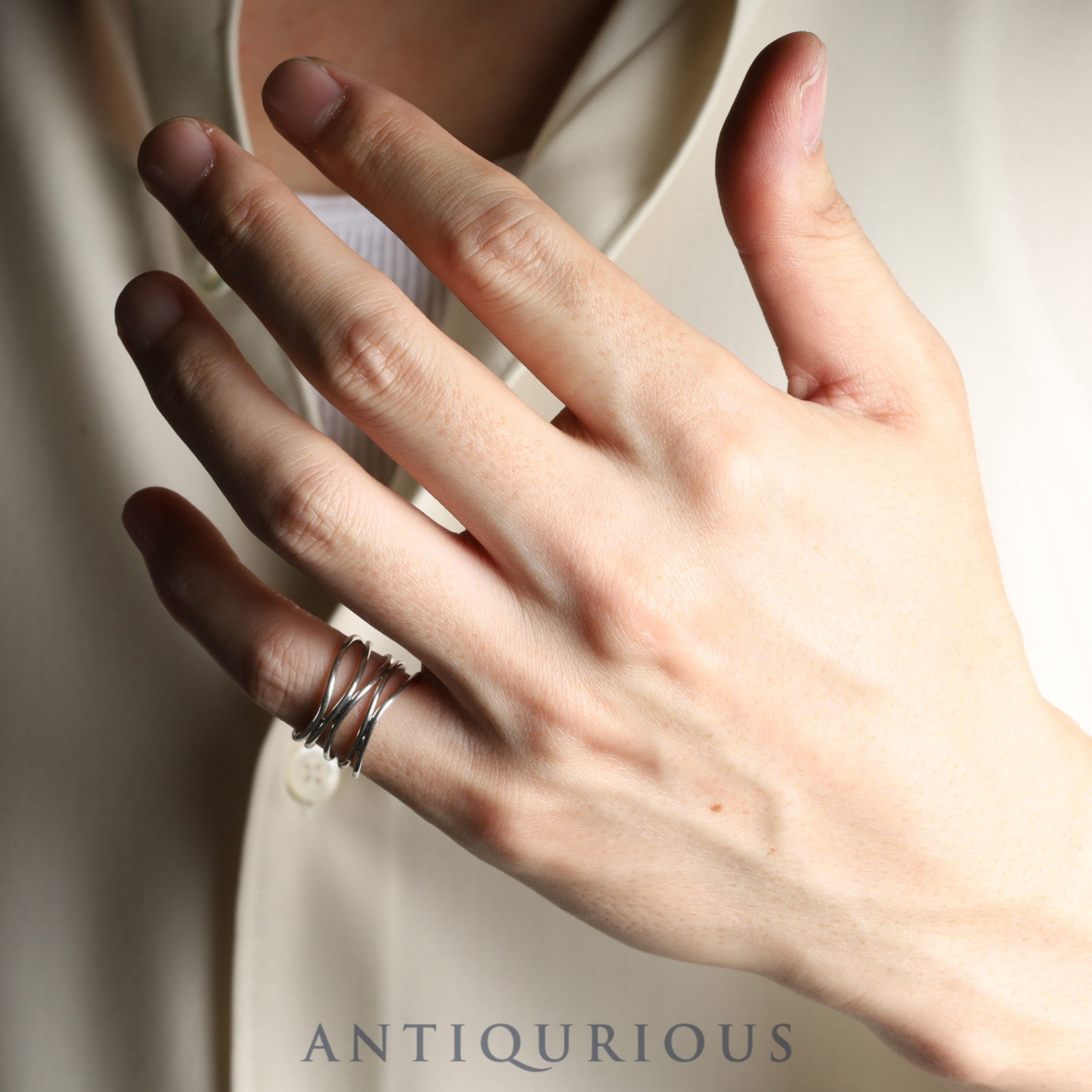 Tiffany Elsa Peretti Wave 5-Row Ring, SV925, Approx. Size 11