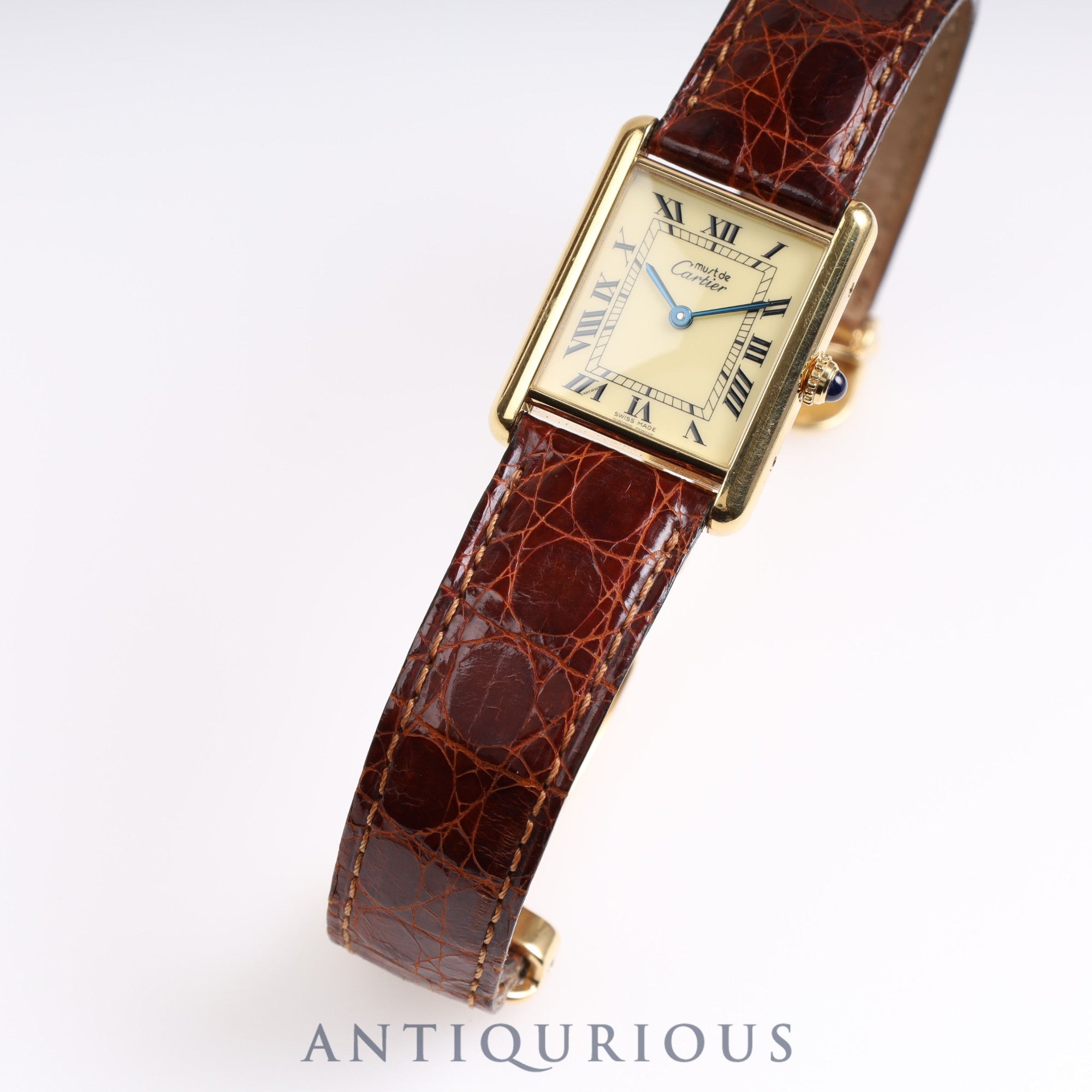 Cartier Must Tank LM Quartz 1615 Ivory Dial Box Complete Service
