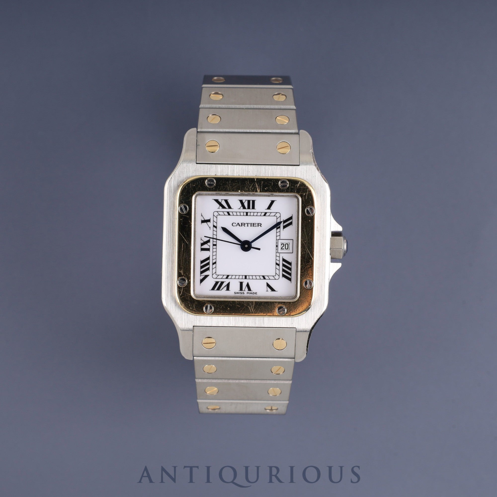 カルティエ サントス ガルベ LM 81036283 / 1172961 自動巻き SS/YG SS/YG ホワイトローマン文字盤 カルティエブティックにてコンプリートサービス済み 新品ブレス交換済み