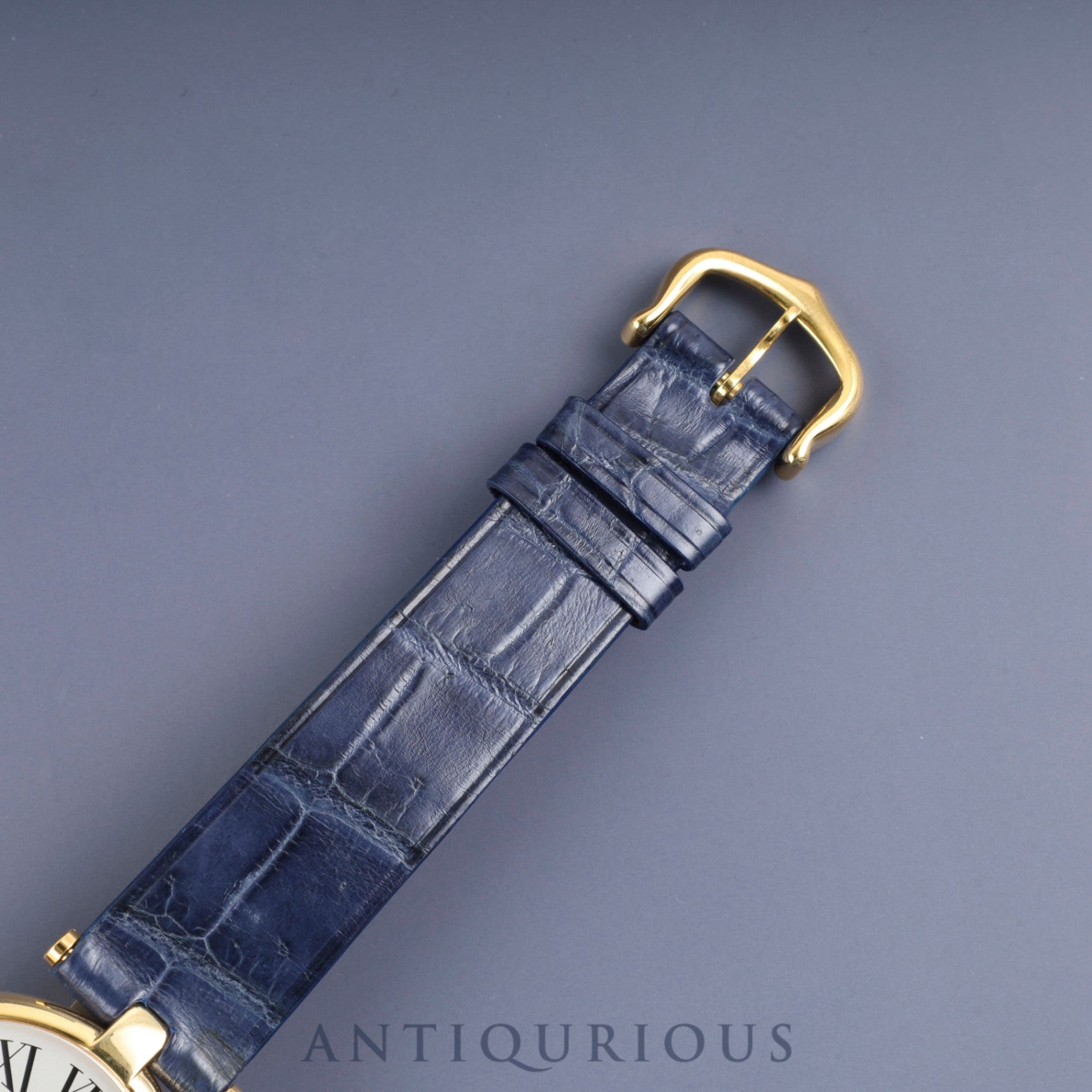 Cartier Must Vendôme VLC LM W1005454 / 590003 Quartz Caliber - SV925 Leather Strap with Genuine GP Buckle, Opalescent Dial, Completely Serviced at a Cartier Boutique