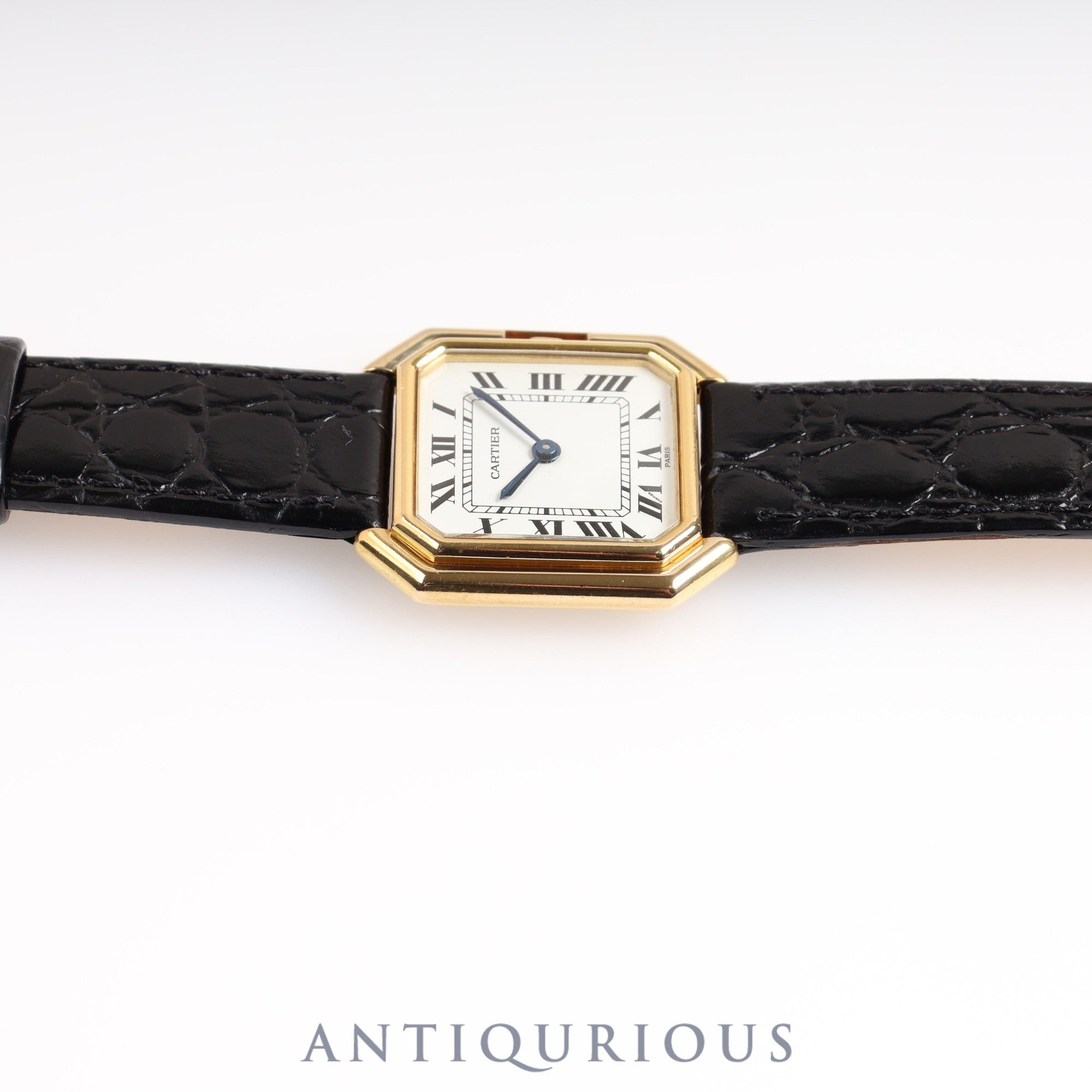 Cartier Santur LM White Dial YG Case