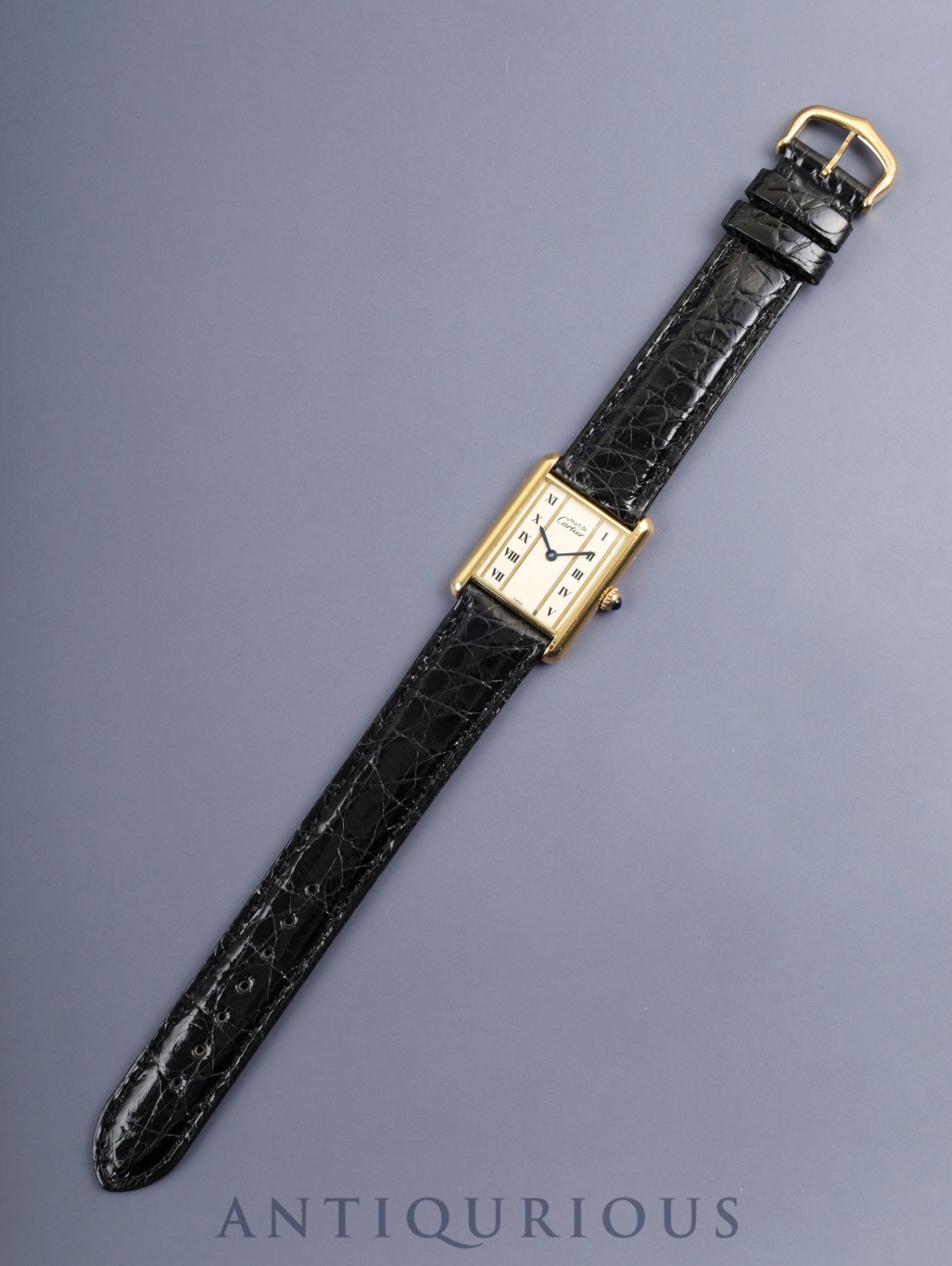 カルティエ マストタンク LM 590005 クォーツ SV925 革 純正ピンバックル(GP)ストレートローマン文字盤(SWISS表記) 箱 カルティエブティックにてコンプリートサービス(フルメンテナンス)済み 新品仕上げ済み