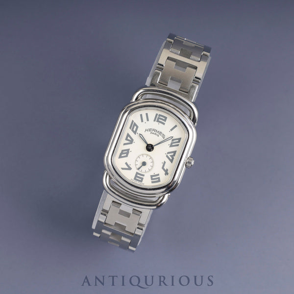 エルメス ラリー RA2.210 クォーツ SS SS ホワイト文字盤 オーバーホール済み