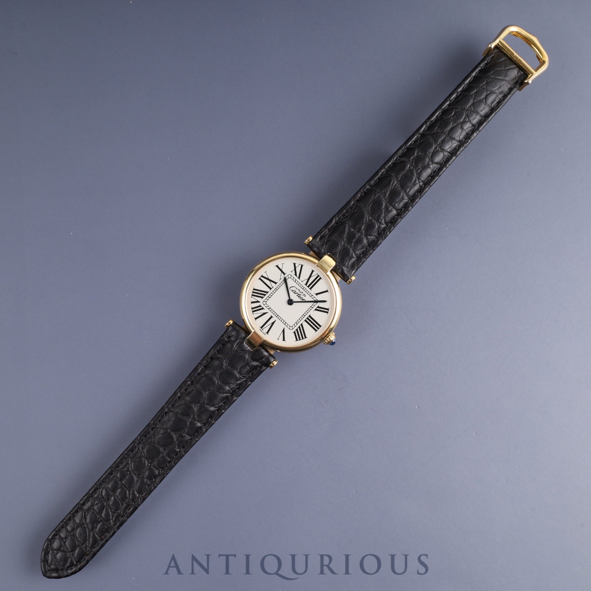 カルティエ マスト ヴァンドーム VLC LM 590003 クォーツ Cal.690 SV925 革 純正Dバックル(GP) オパラン文字盤 オーバーホール済み