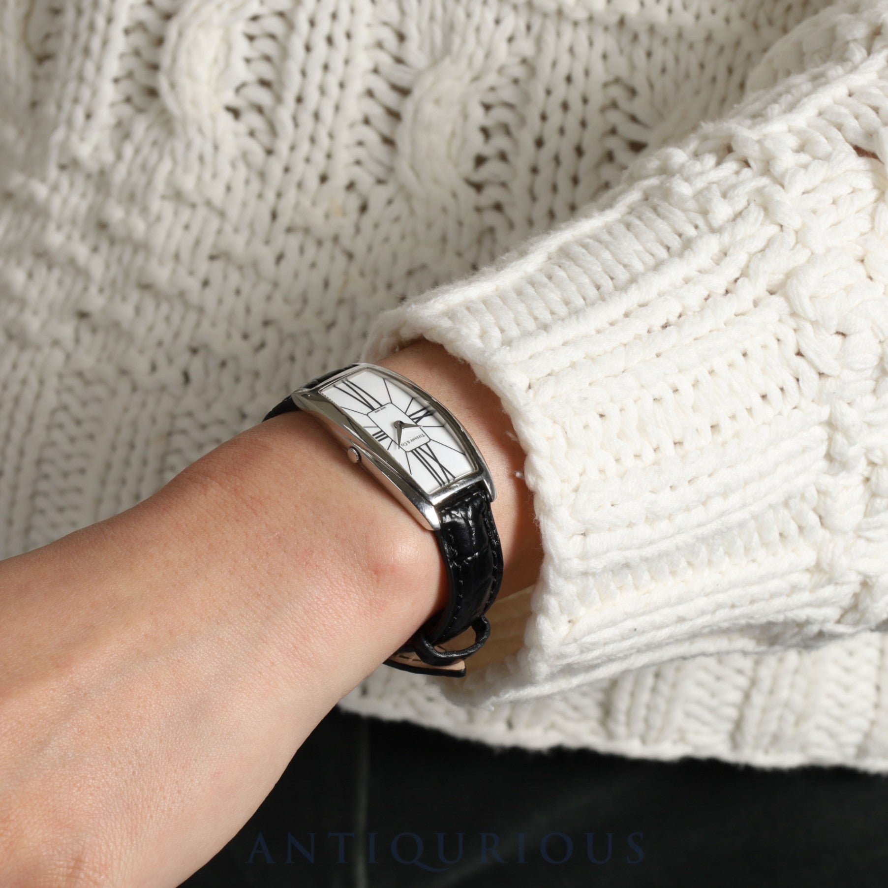 ティファニー ジェメア Z6401.10.10 クォーツ Cal.976.001 SS 革 純正尾錠(SS)ホワイトローマン文字盤 オーバーホール済み