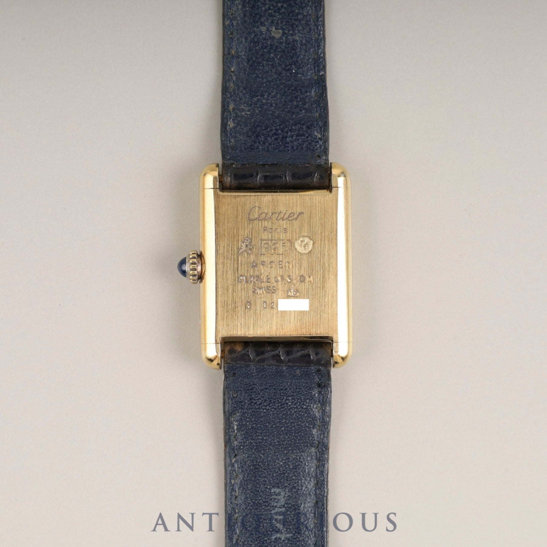カルティエ マストタンク SM 手巻き Cal.78-1 SV925 純正革ベルト 純正尾錠(GP)ラピスラズリ文字盤 オーバーホール済み